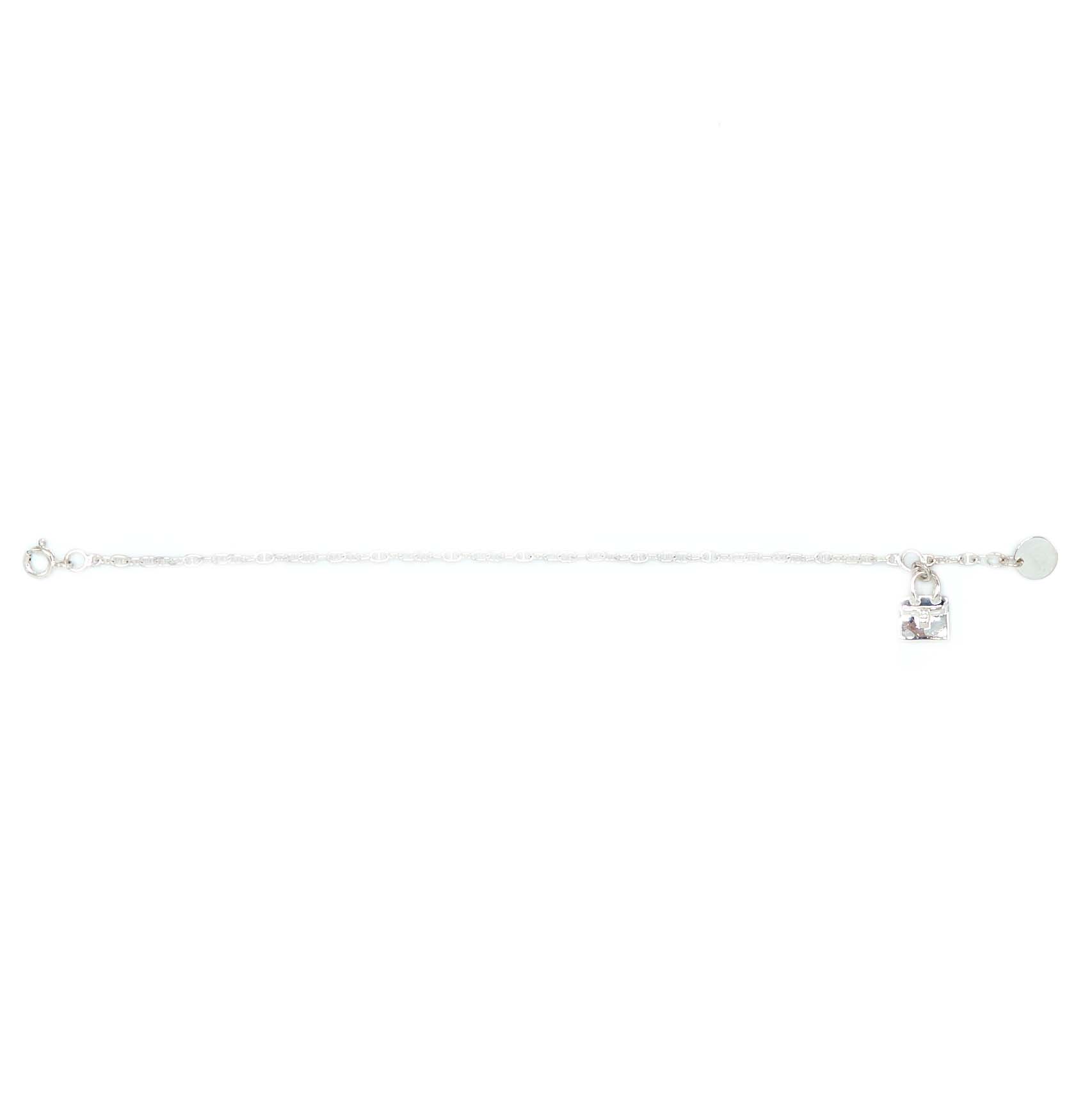 HERMES STERLING SILVER MINI BIRKIN BRACELET