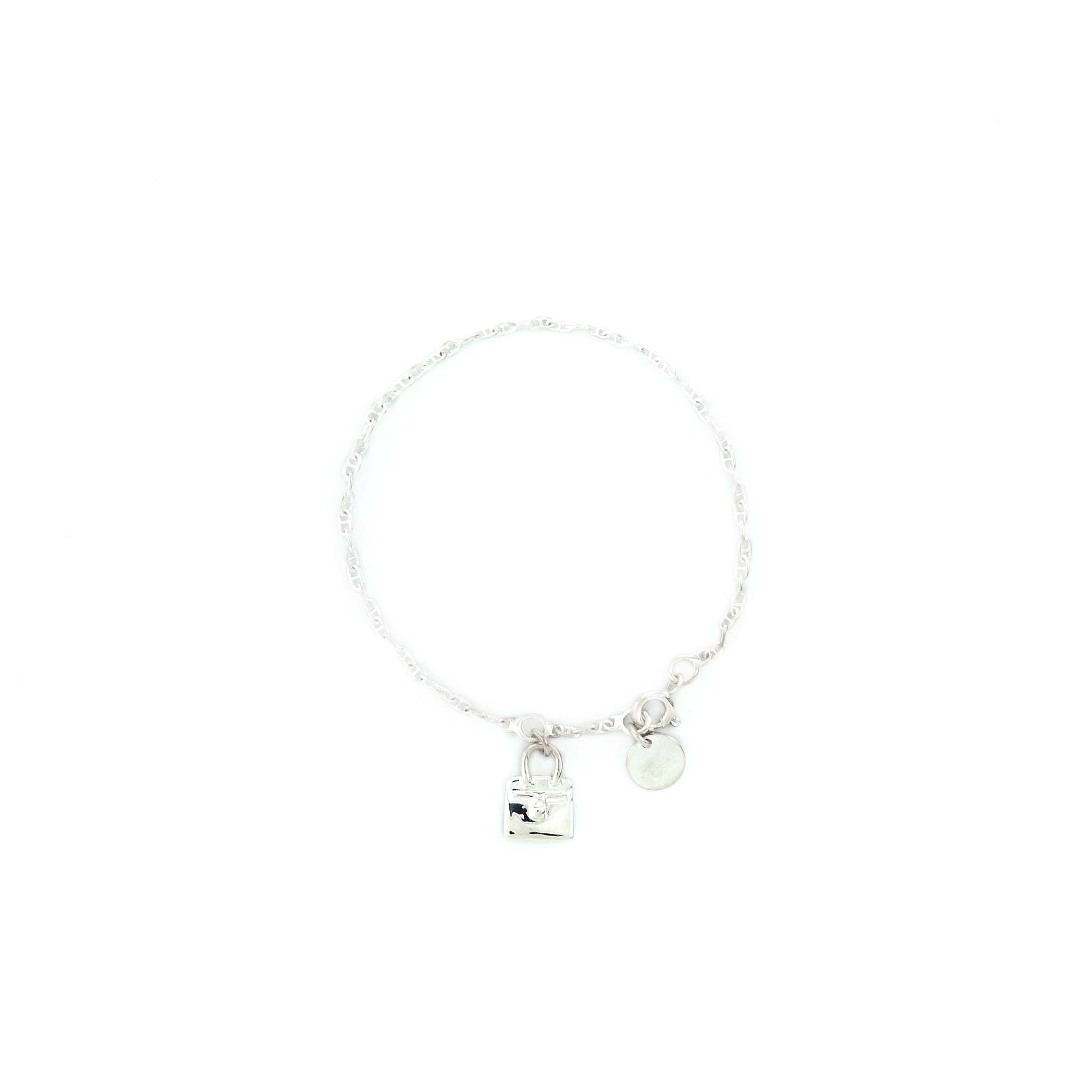 HERMES STERLING SILVER MINI BIRKIN BRACELET