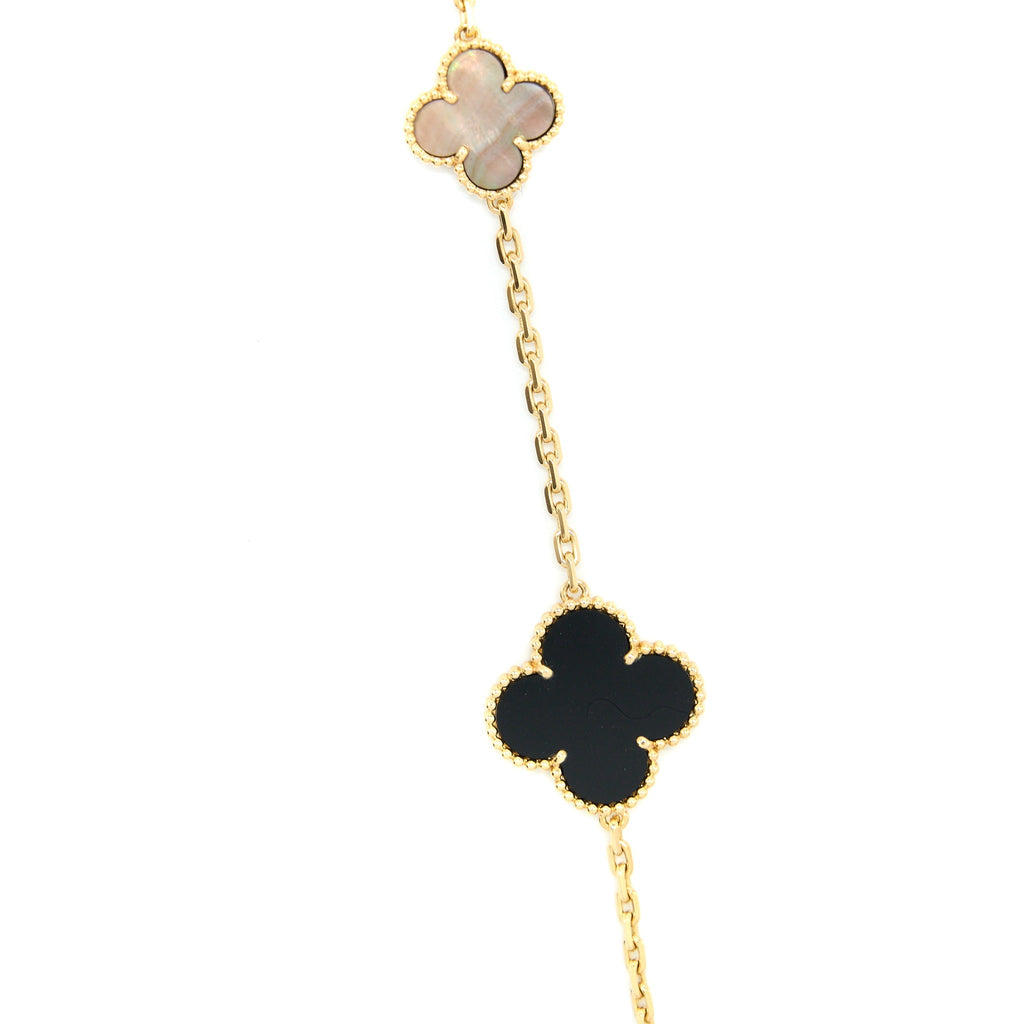 VAN CLEEF & ARPELS MAGIC ALHAMBRA 16 MOTIFS LONG NECKLACE YELLOW GOLD