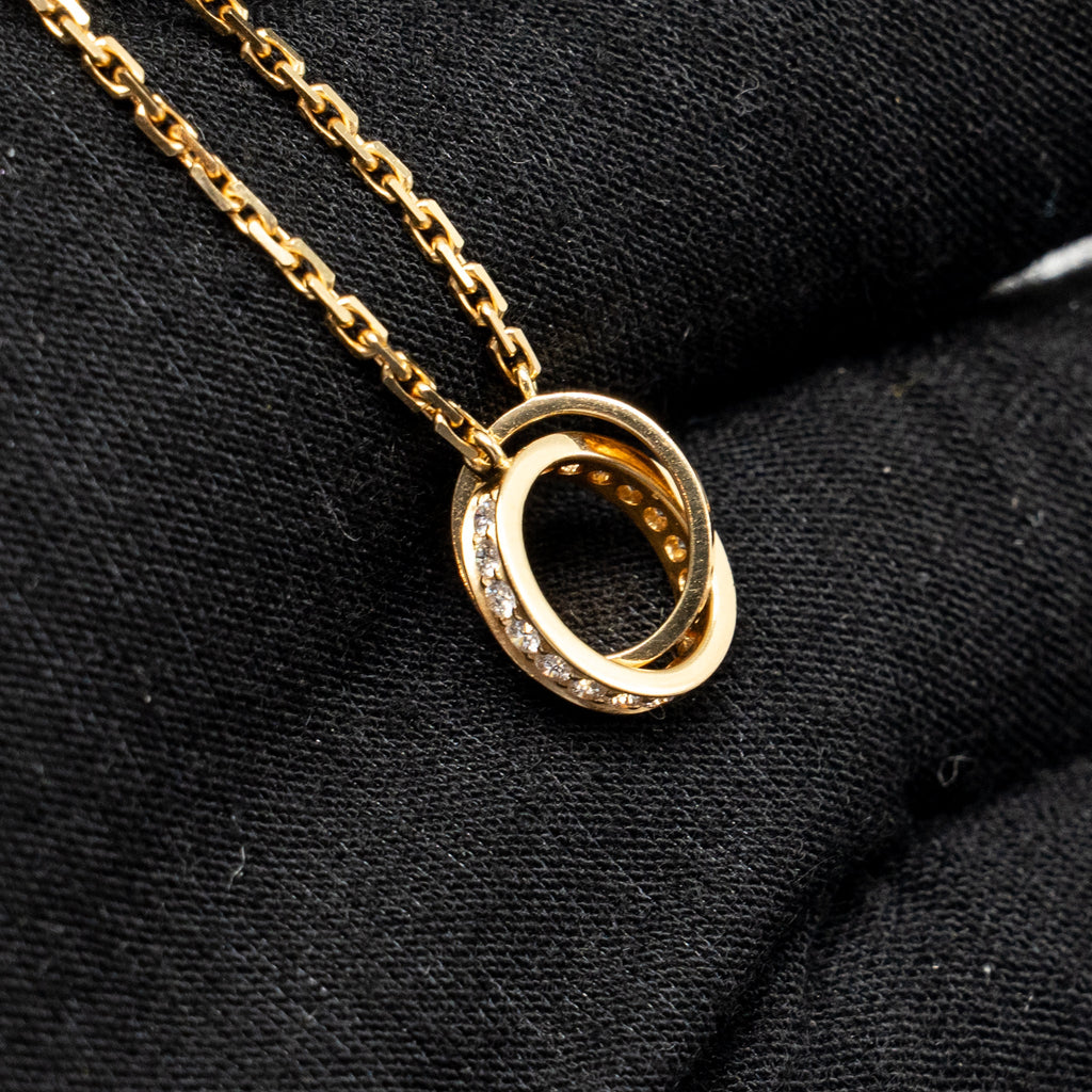 CARTIER LOVE PENDANT, HALF-PAVED DIAMONDS YELLOW GOLD