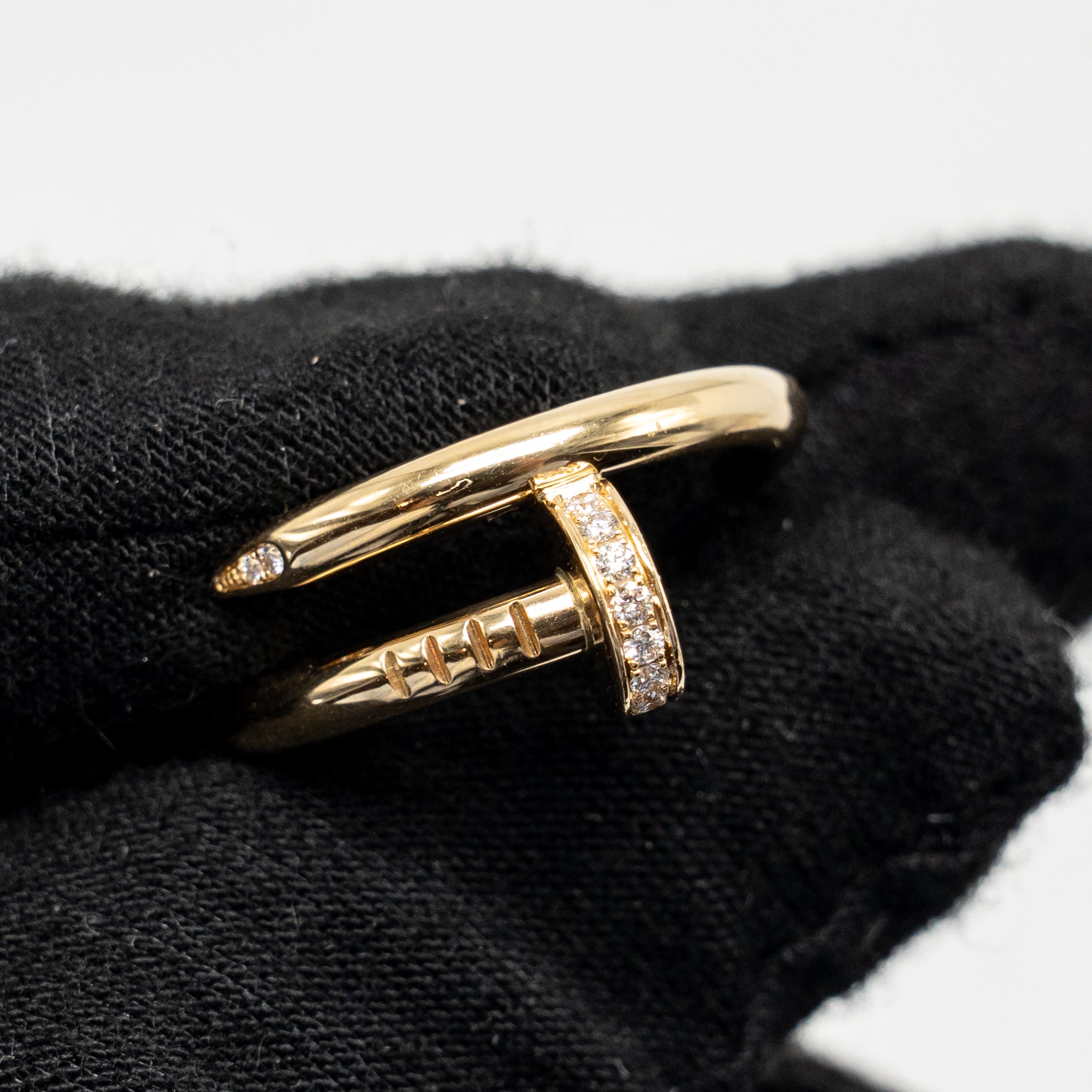 CARTIER JUSTE UN CLOU RING, CLASSIC MODEL YELLOW GOLD WITH DIAMONDS