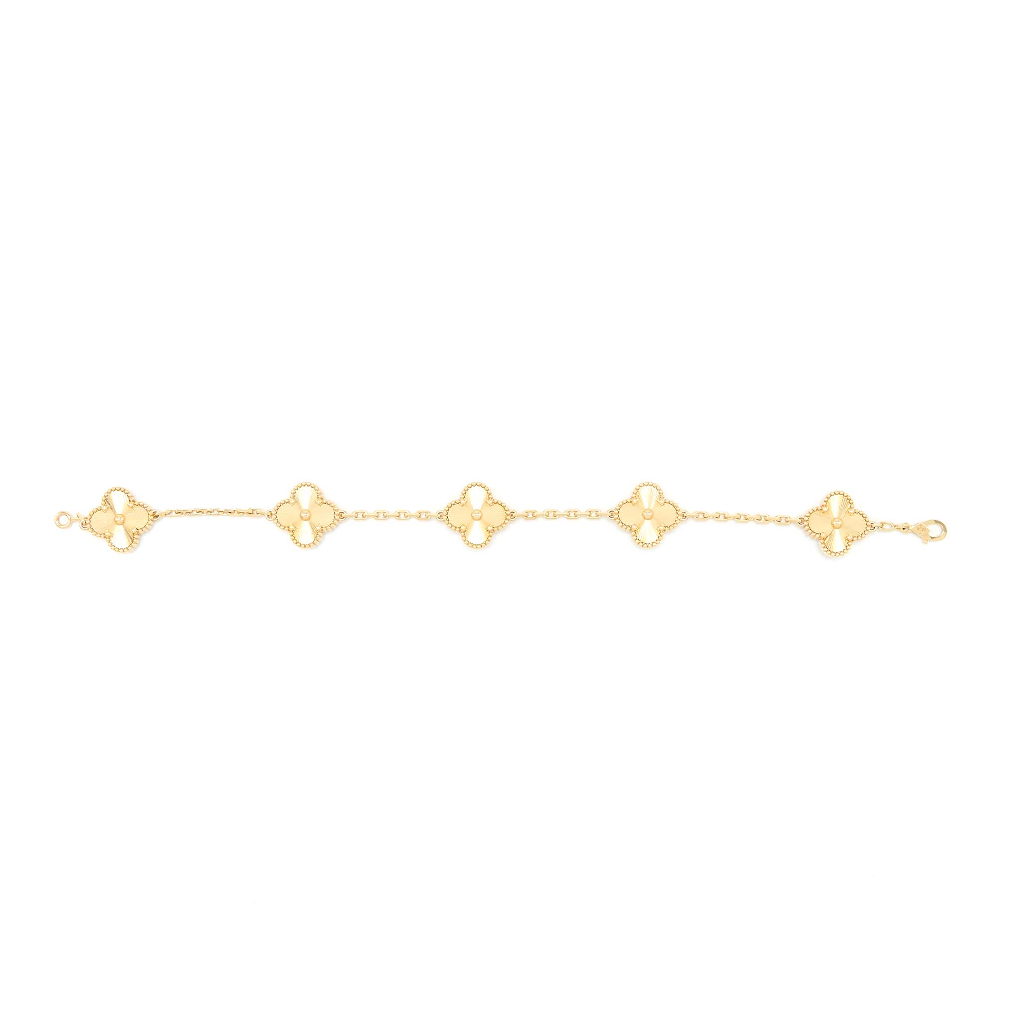 VAN CLEEF & ARPELS VINTAGE ALHAMBRA BRACELET 5 MOTIFS YELLOW GOLD