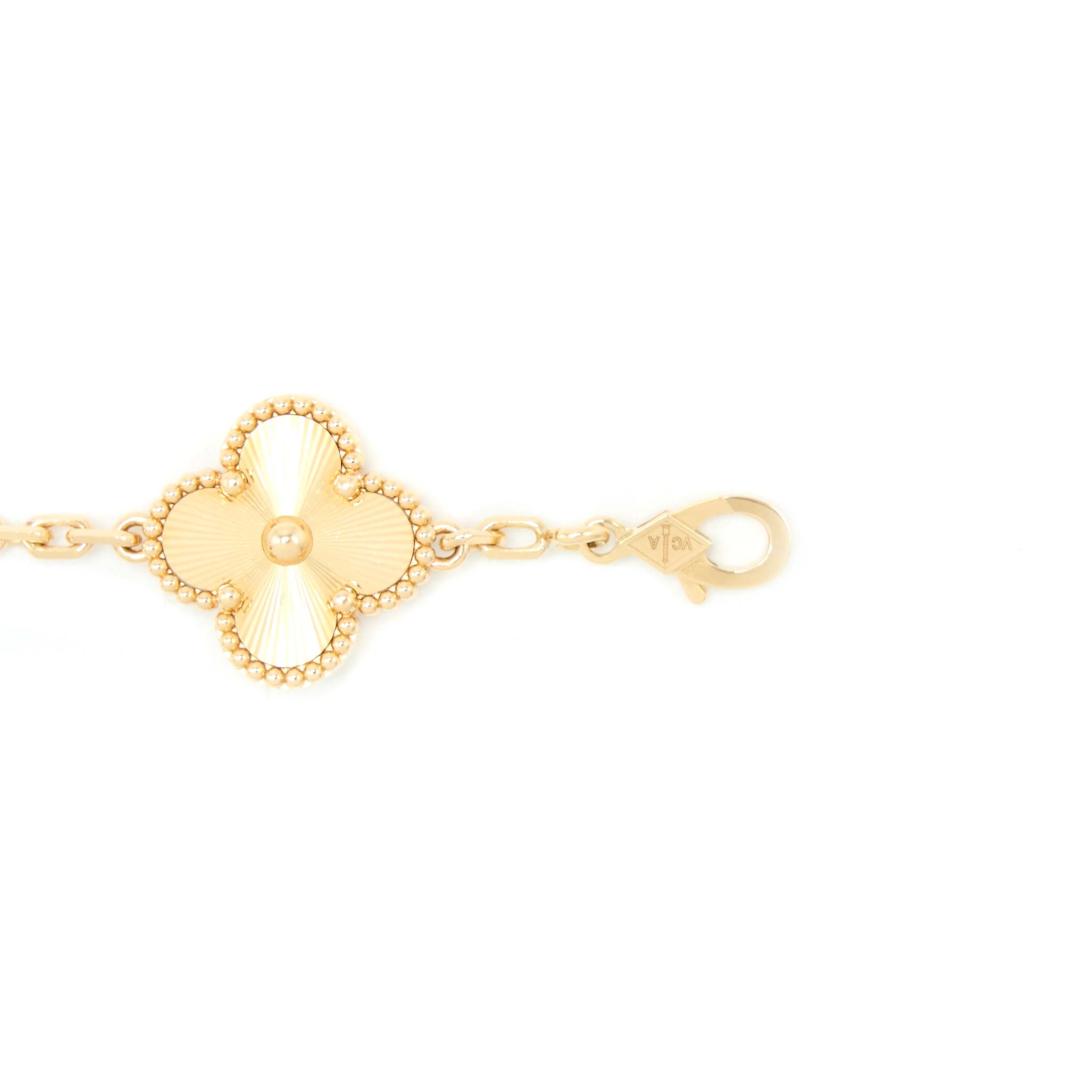 VAN CLEEF & ARPELS VINTAGE ALHAMBRA BRACELET 5 MOTIFS YELLOW GOLD