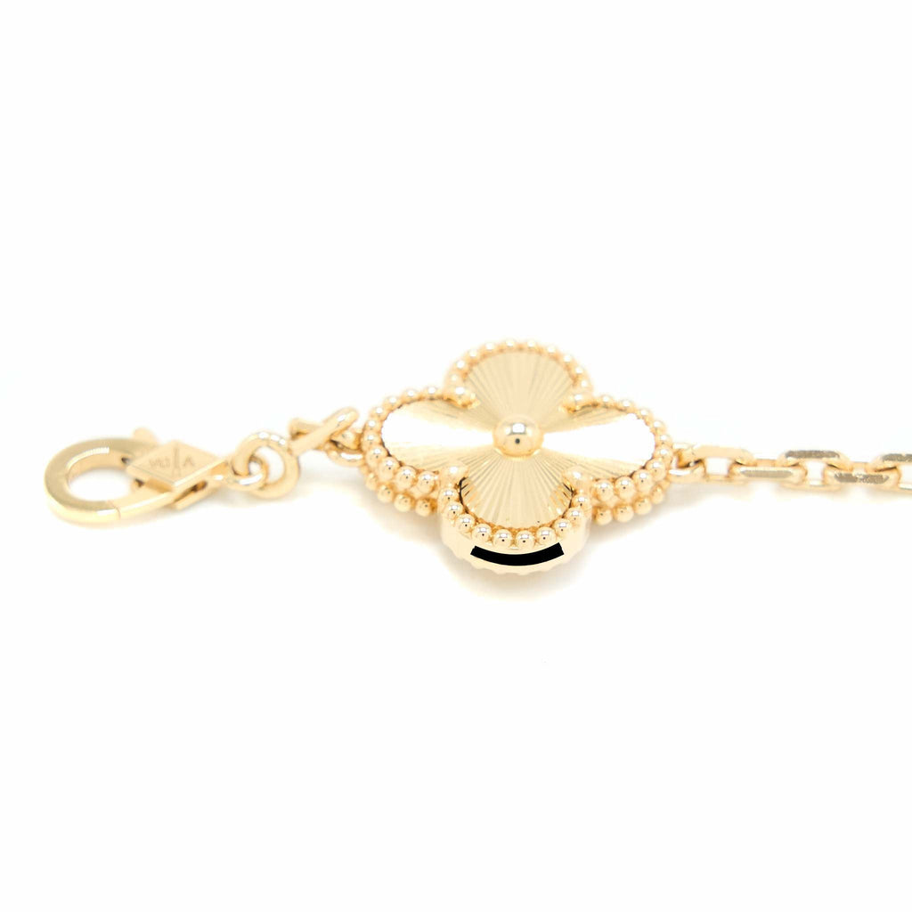 VAN CLEEF & ARPELS VINTAGE ALHAMBRA BRACELET 5 MOTIFS YELLOW GOLD