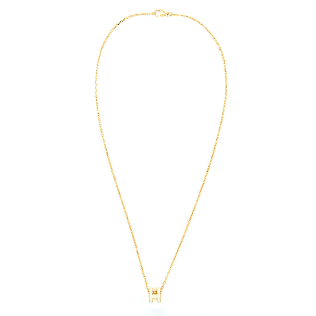 HERMES MINI POP H PENDANT WHITE GHW
