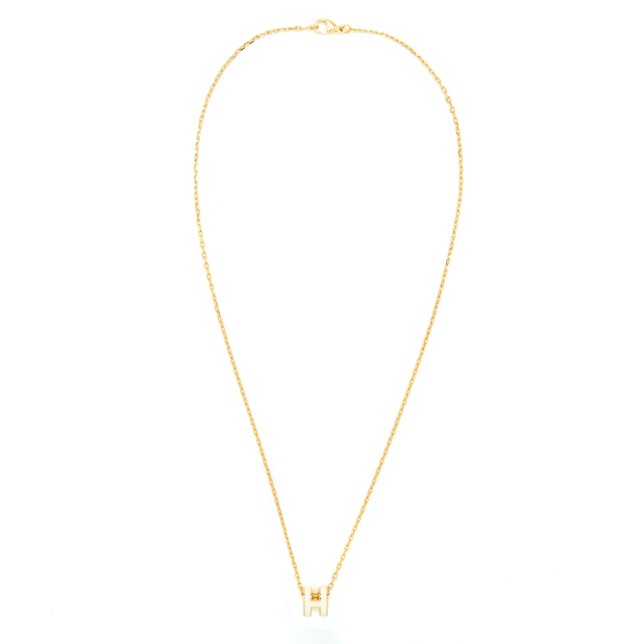 HERMES MINI POP H PENDANT WHITE GHW