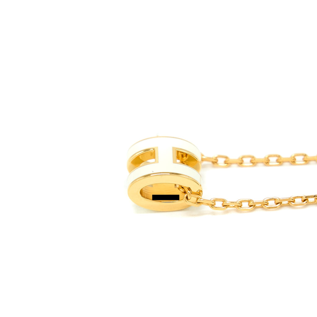 HERMES MINI POP H PENDANT WHITE GHW