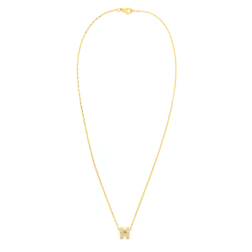 HERMES MINI POP H PENDANT MARRON GLACE GHW