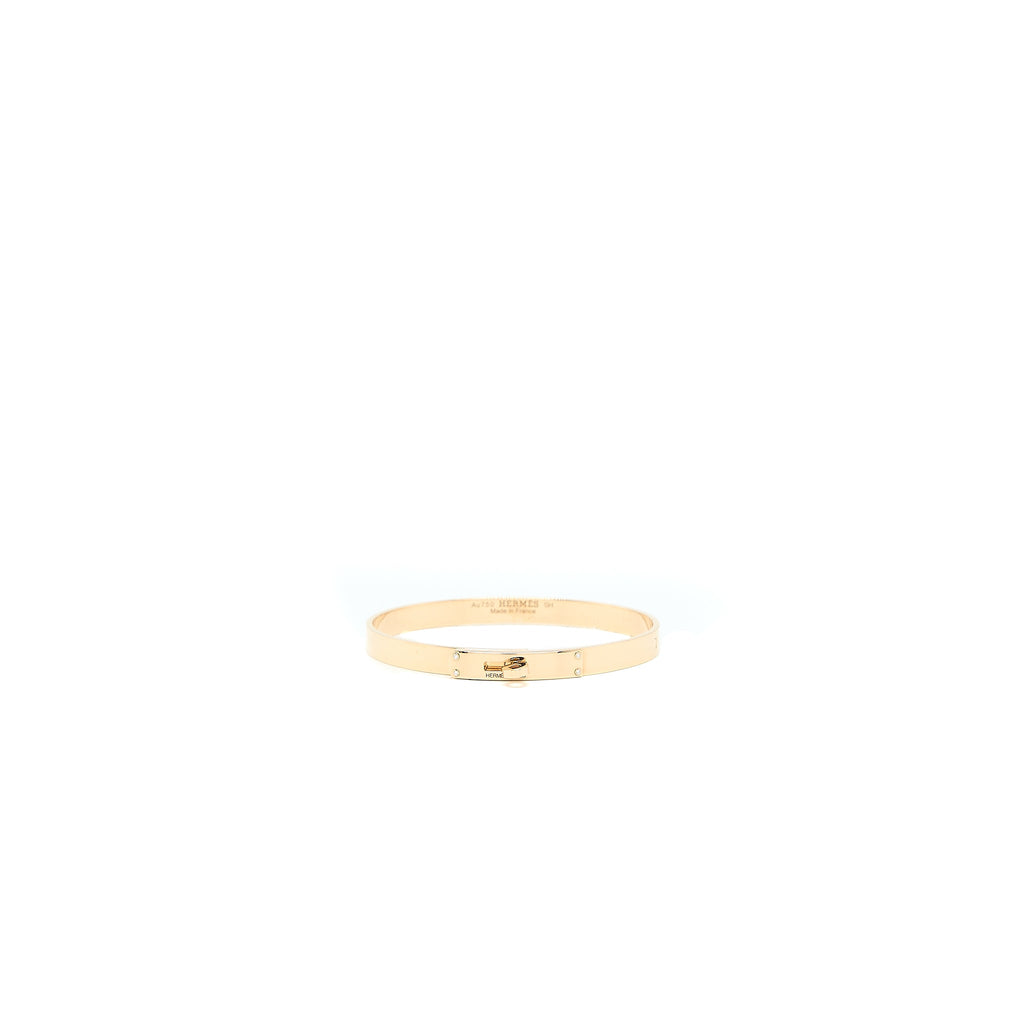 HERMES KELLY BRACELET ROSE GOLD 4 DIAMONDS