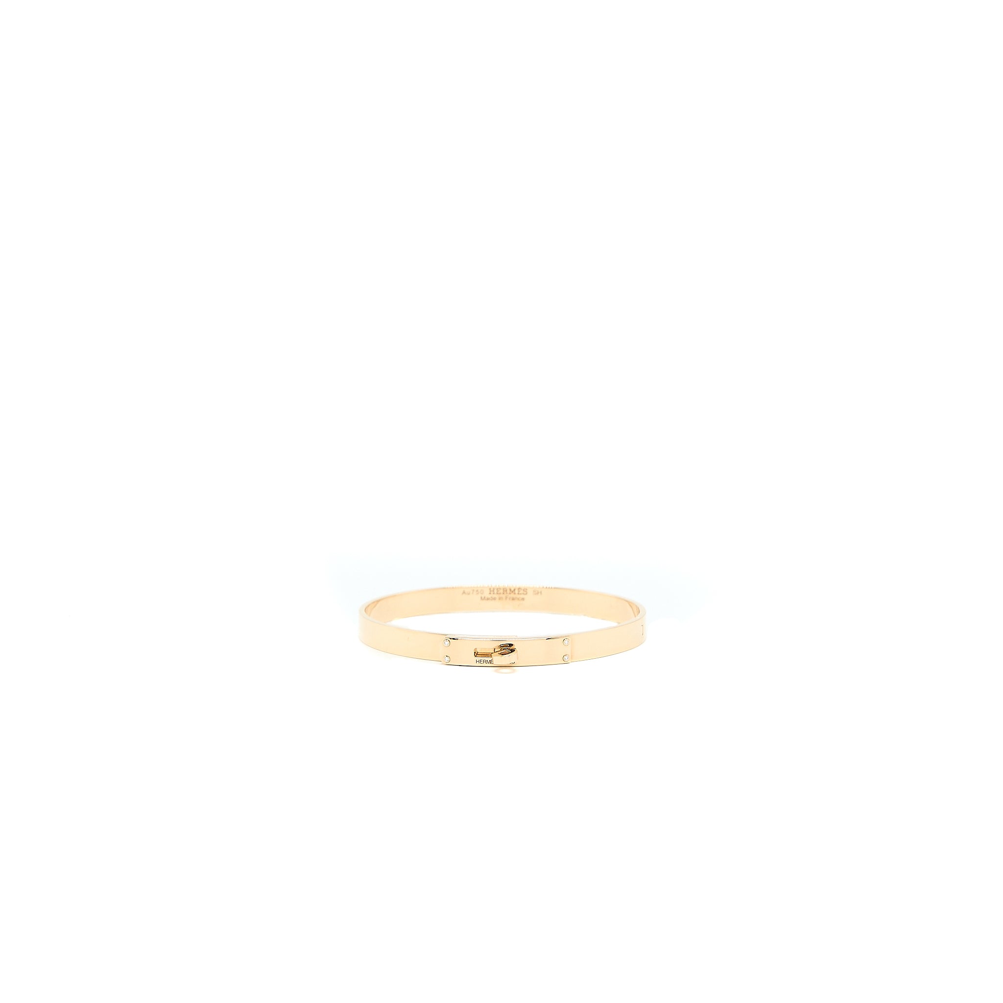 HERMES KELLY BRACELET ROSE GOLD 4 DIAMONDS