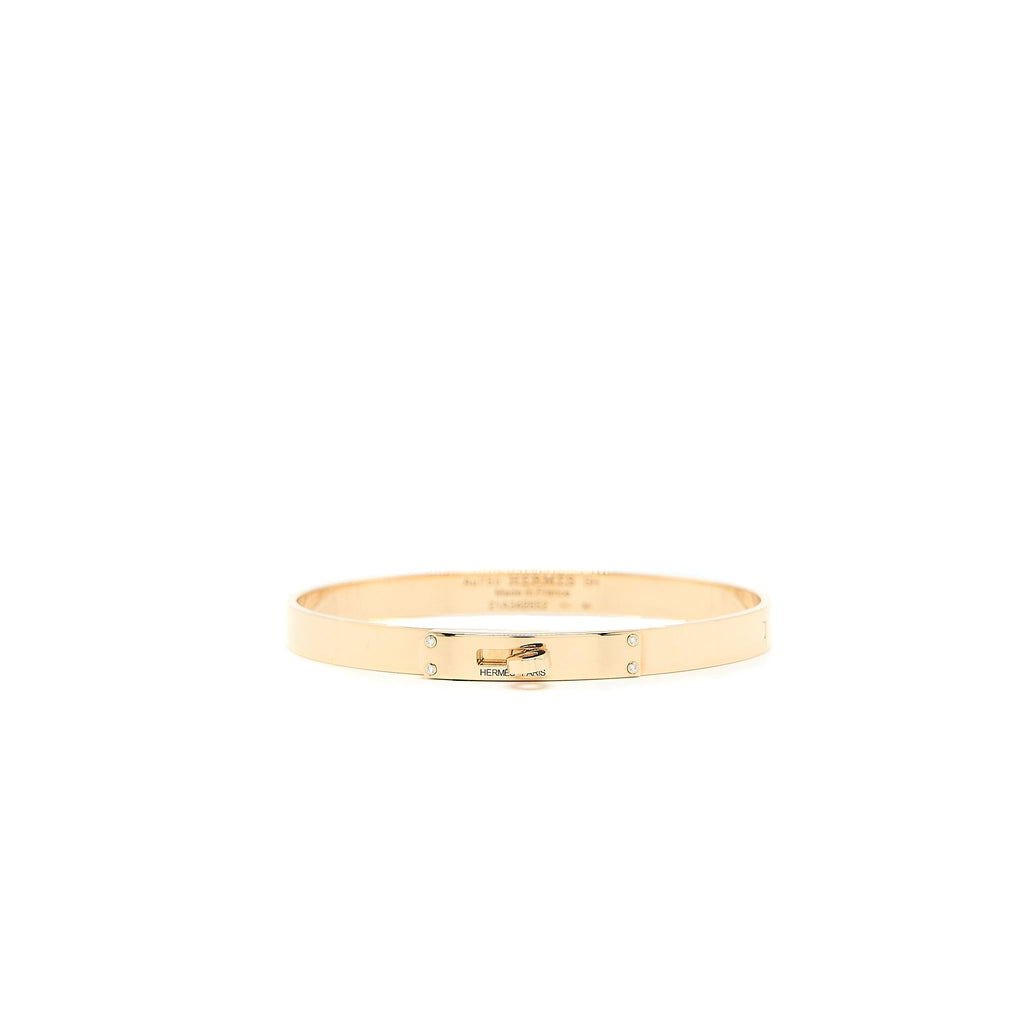 HERMES KELLY BRACELET ROSE GOLD 4 DIAMONDS