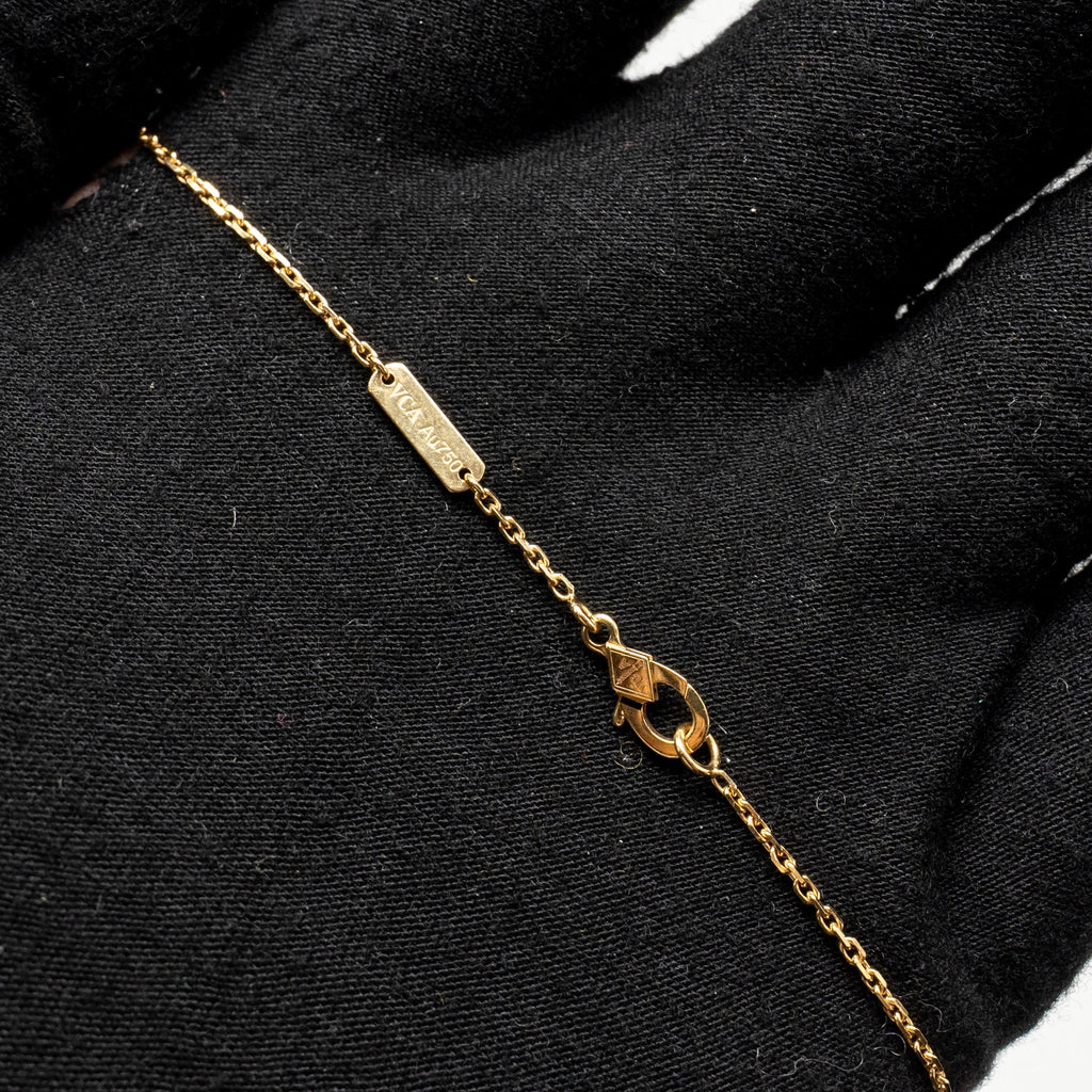VAN CLEEF VINTAGE ALHAMBRA PENDANT 18K YELLOW GOLD / CARNELLIAN