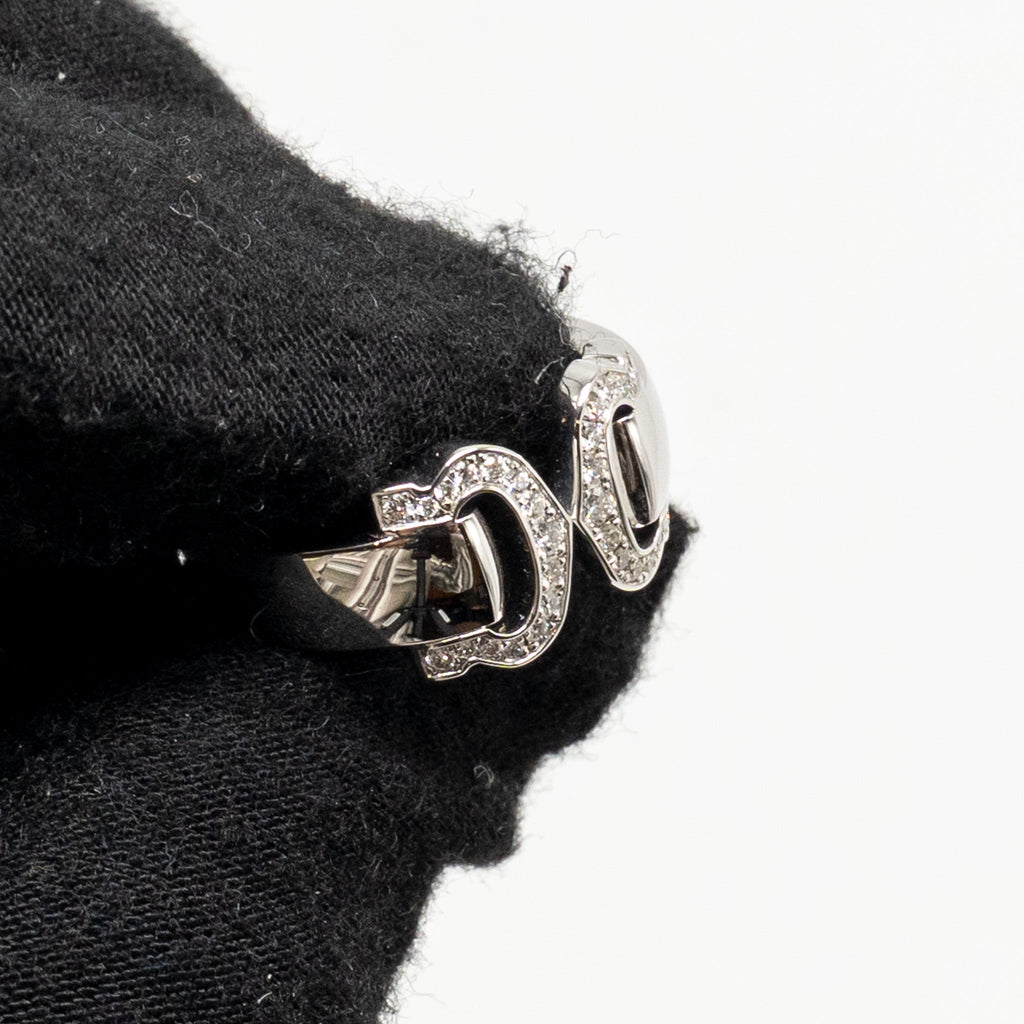 CARTIER 2C BOUCLE RING WHITE GOLD WITH DIAMONDS