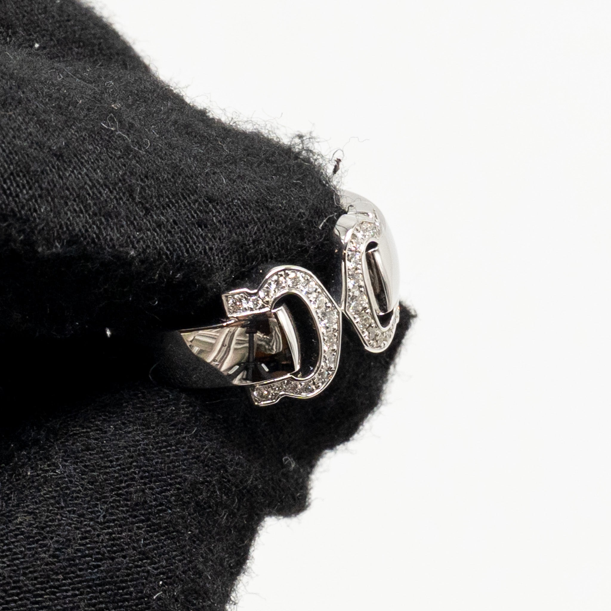 CARTIER 2C BOUCLE RING WHITE GOLD WITH DIAMONDS