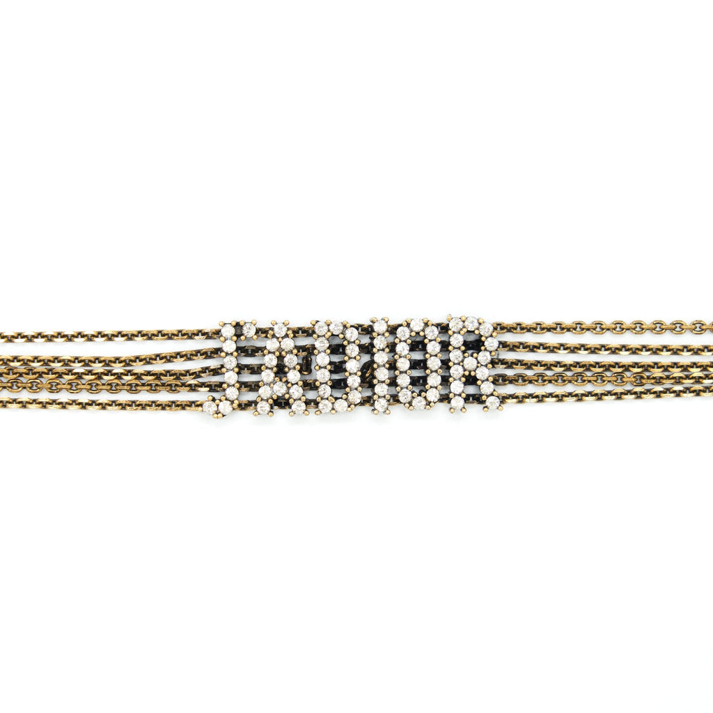 DIOR J’ADIOR CHOKER ANTIQUE GOLD-FINISH METAL