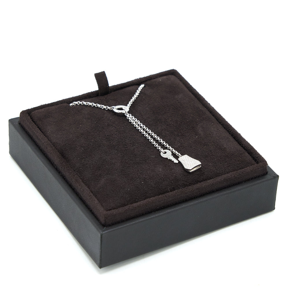 HERMES KELLY CLOCHE THE NECKLACE SMALL MODEL WHITE GOLD DIAMONDS