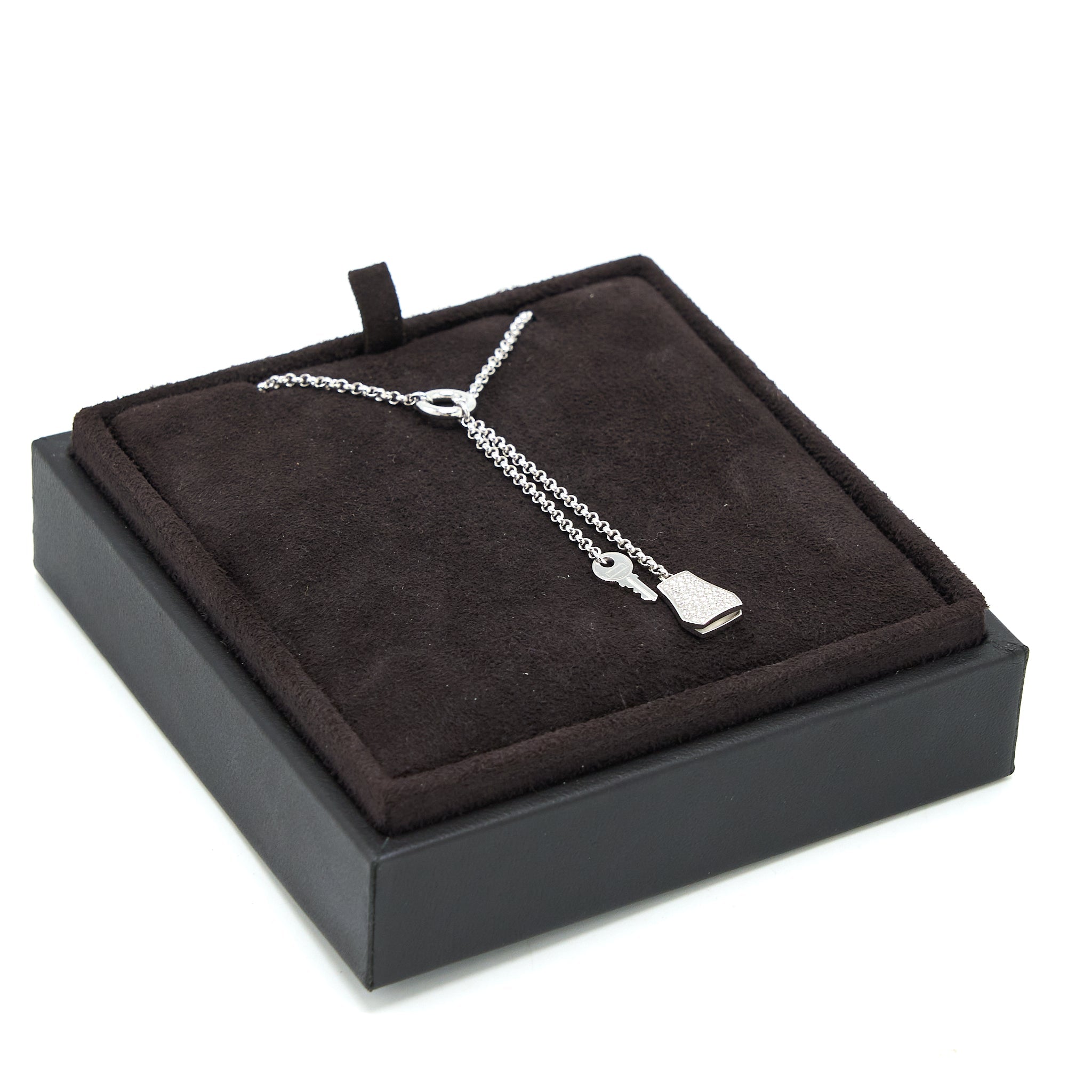 HERMES KELLY CLOCHE THE NECKLACE SMALL MODEL WHITE GOLD DIAMONDS