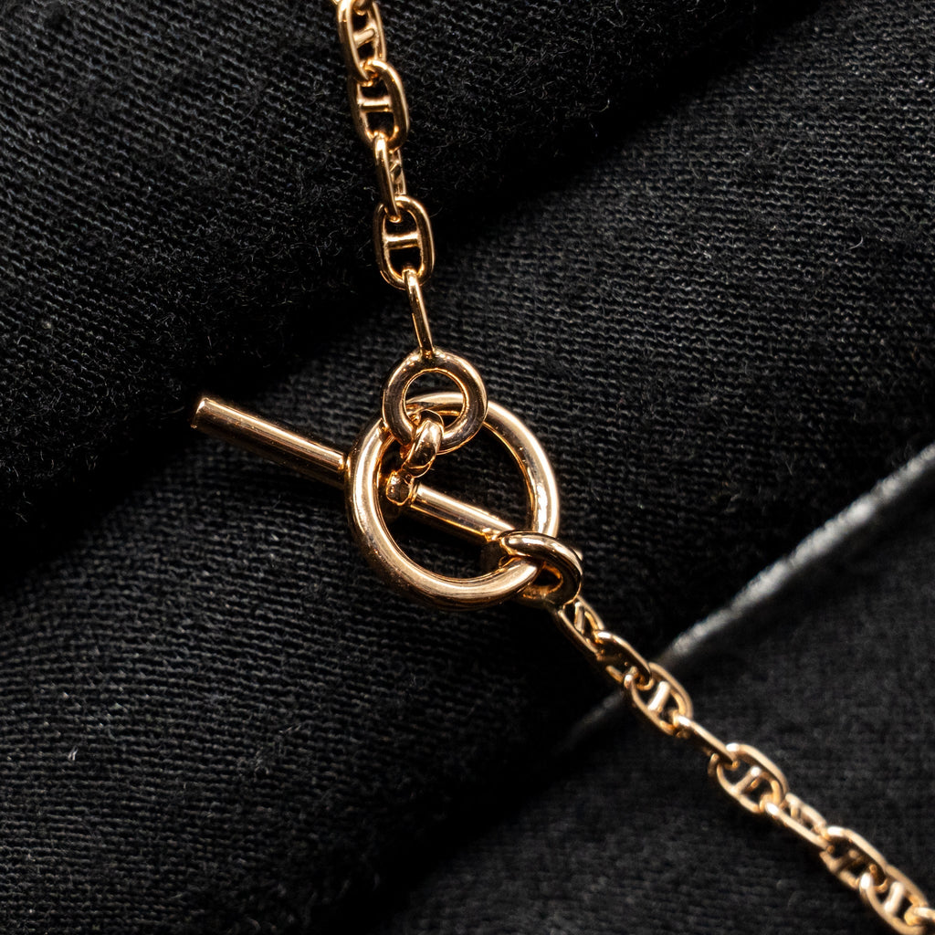 HERMES NEW FARANDOLE BRACELET ROSE GOLD DIAMONDS