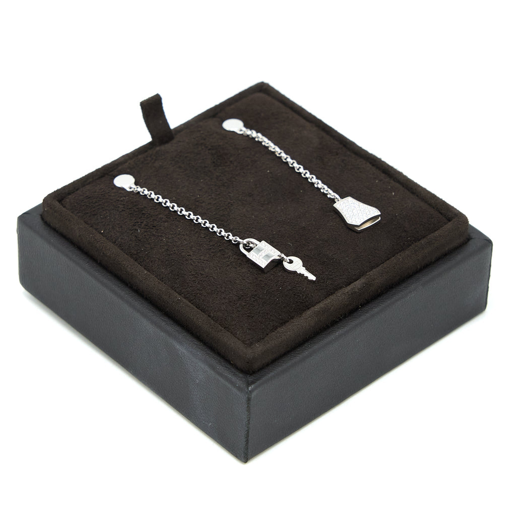 HERMES KELLY CLOCHE THE EARRINGS WHITE GOLD DIAMONDS