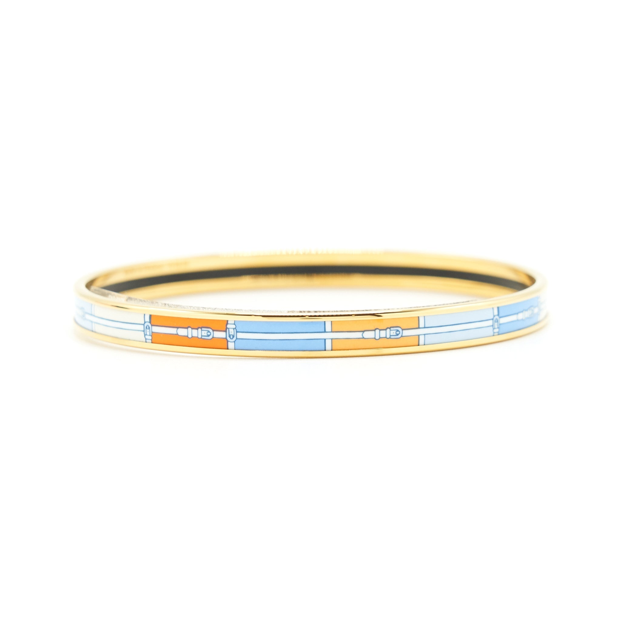 HERMES COUVERTURES BRACELET PM ORANGE/BLUE