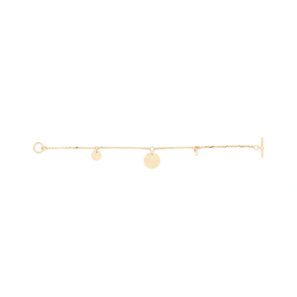 HERMES EX-LIBRIS BRACELET ROSE GOLD WITH A DIMOND