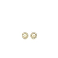 CHANEL ROUND CC PEARL WITH CRYSTAL EARRINGS LIGHT GOLD TONE