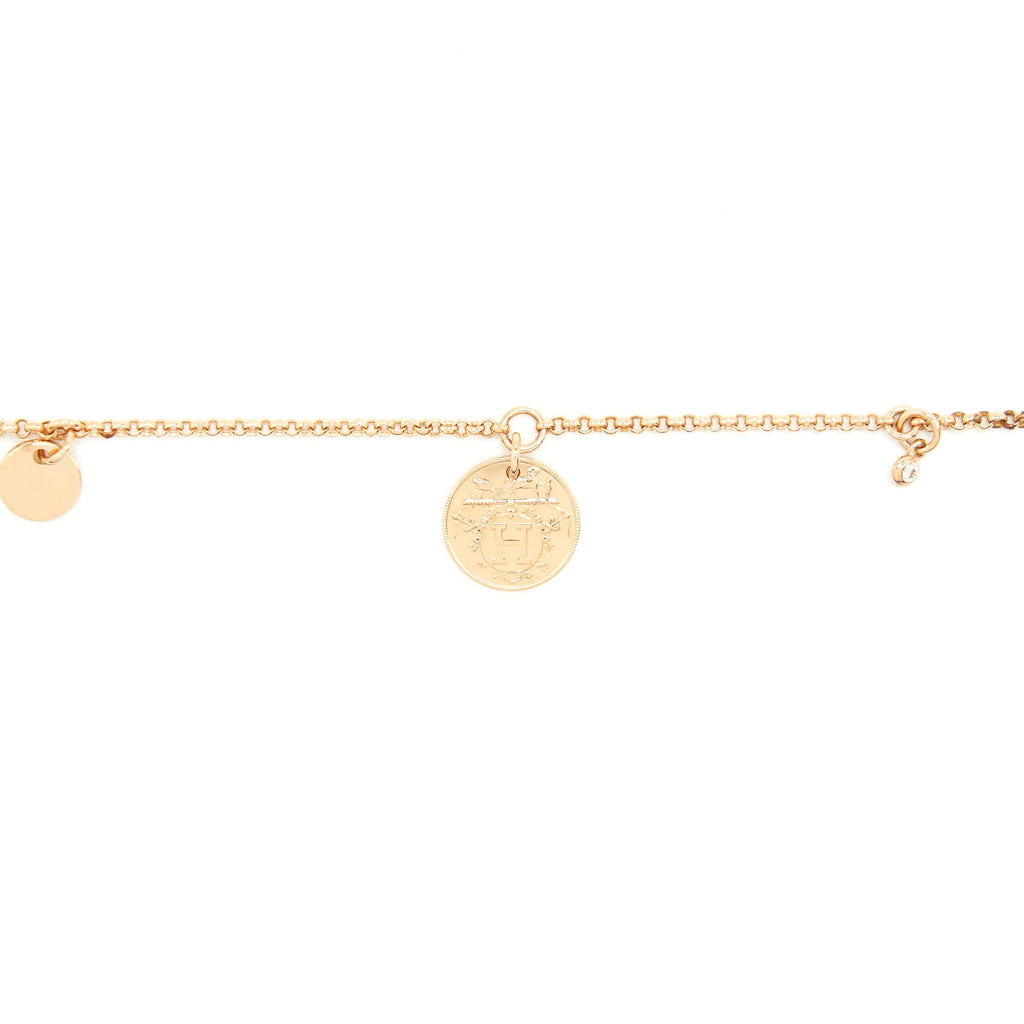 HERMES EX-LIBRIS BRACELET ROSE GOLD WITH A DIMOND