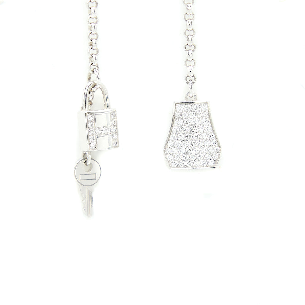 HERMES KELLY CLOCHE THE EARRINGS WHITE GOLD DIAMONDS