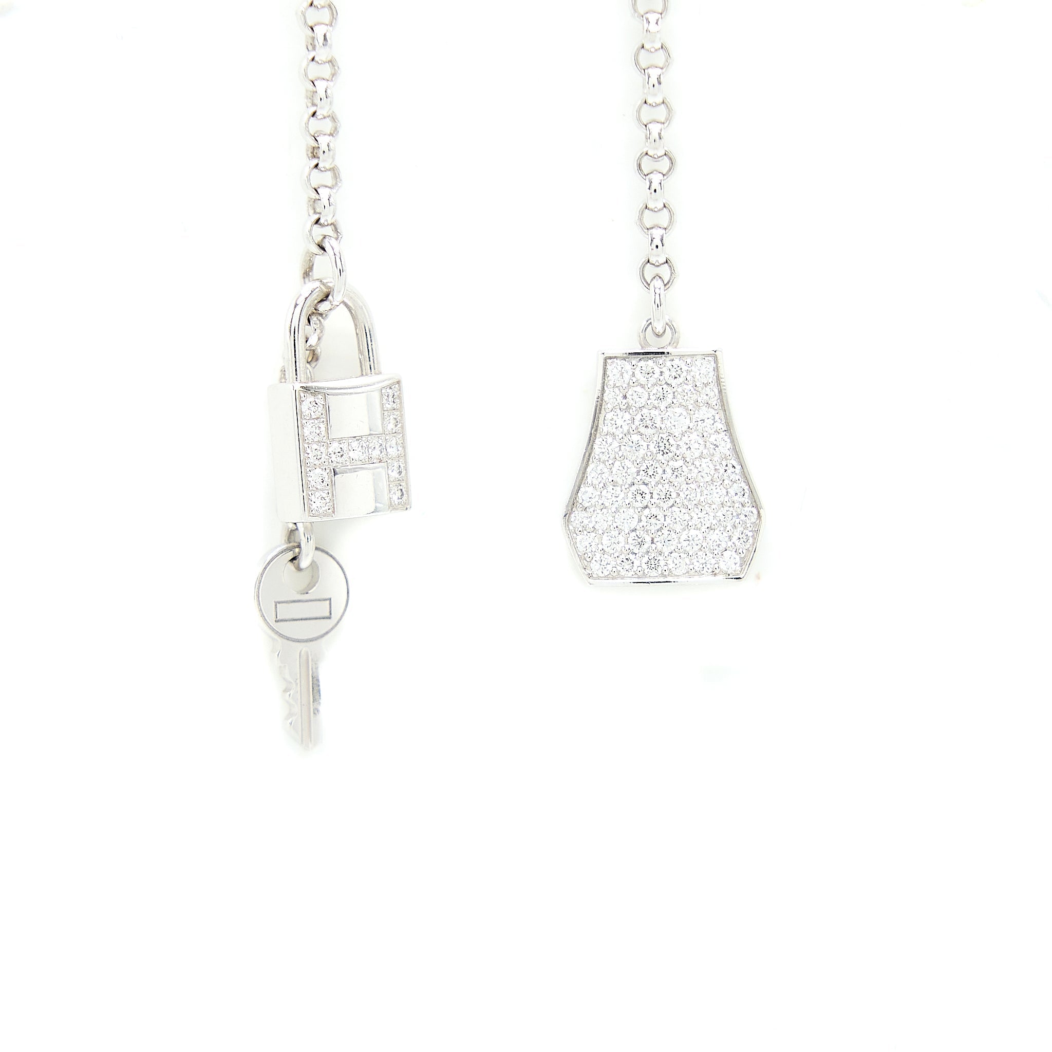 HERMES KELLY CLOCHE THE EARRINGS WHITE GOLD DIAMONDS