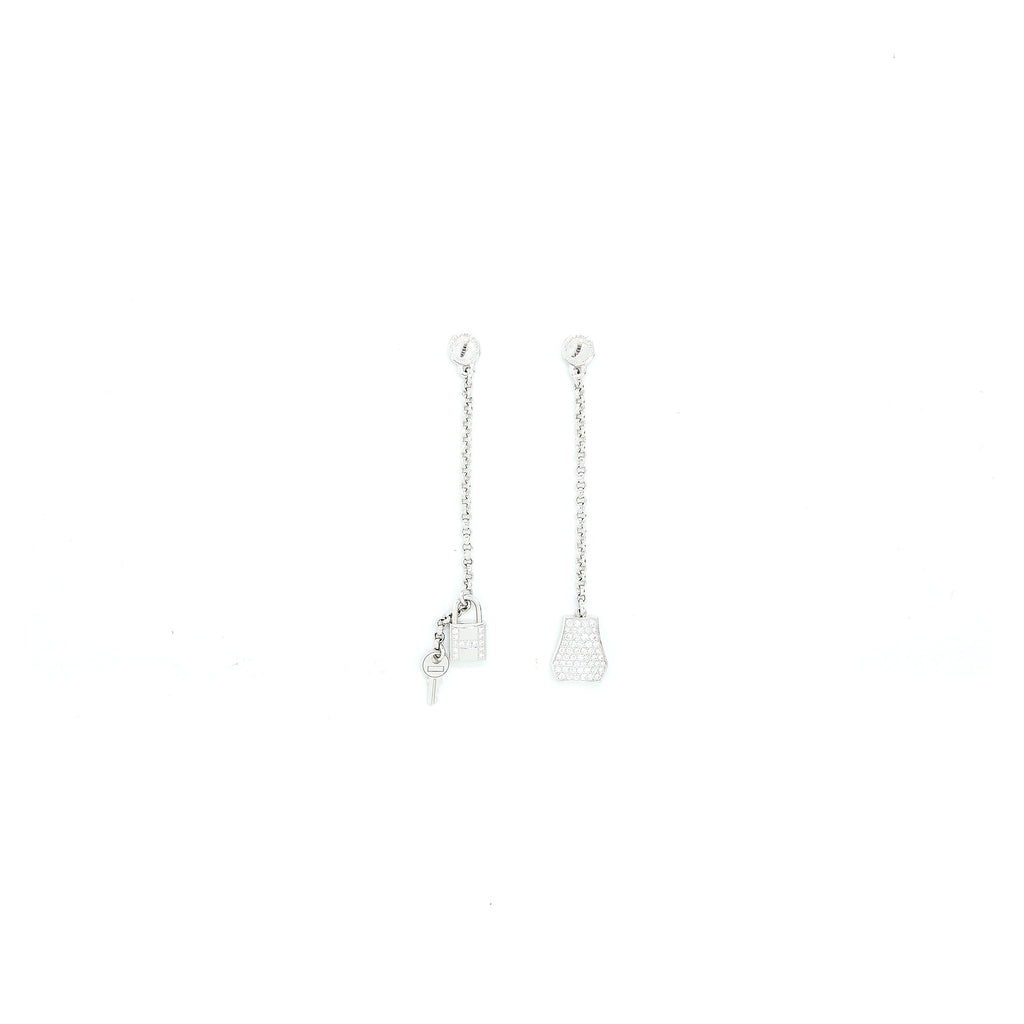 HERMES KELLY CLOCHE THE EARRINGS WHITE GOLD DIAMONDS