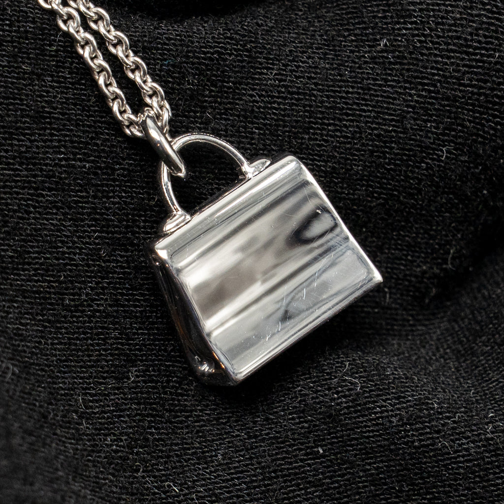 HERMES AMULETTE KELLY PENDANT WHITE GOLD DIAMONDS