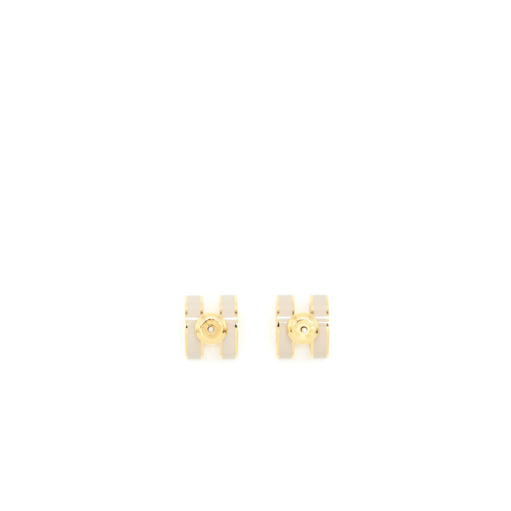 HERMES POP H EARRINGS MARRON GLACÉ RGHW