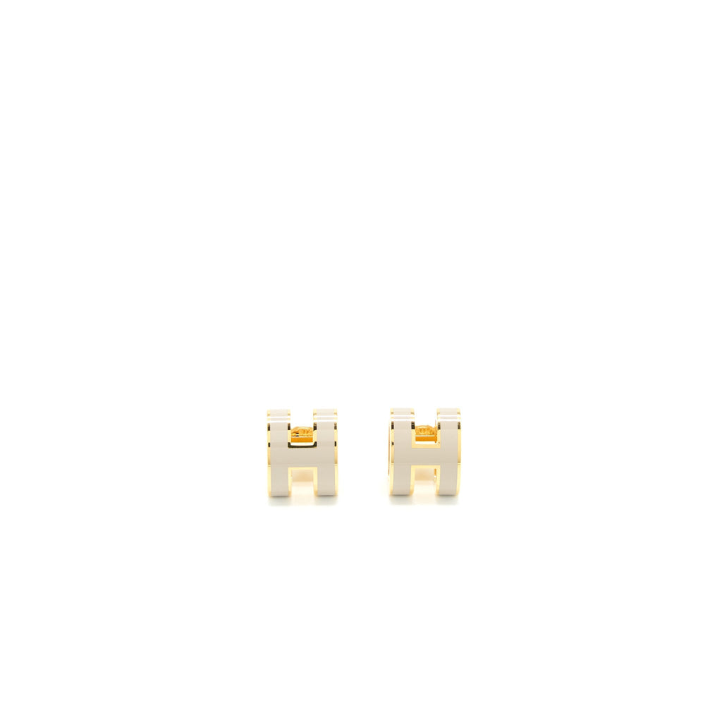 HERMES POP H EARRINGS MARRON GLACÉ RGHW