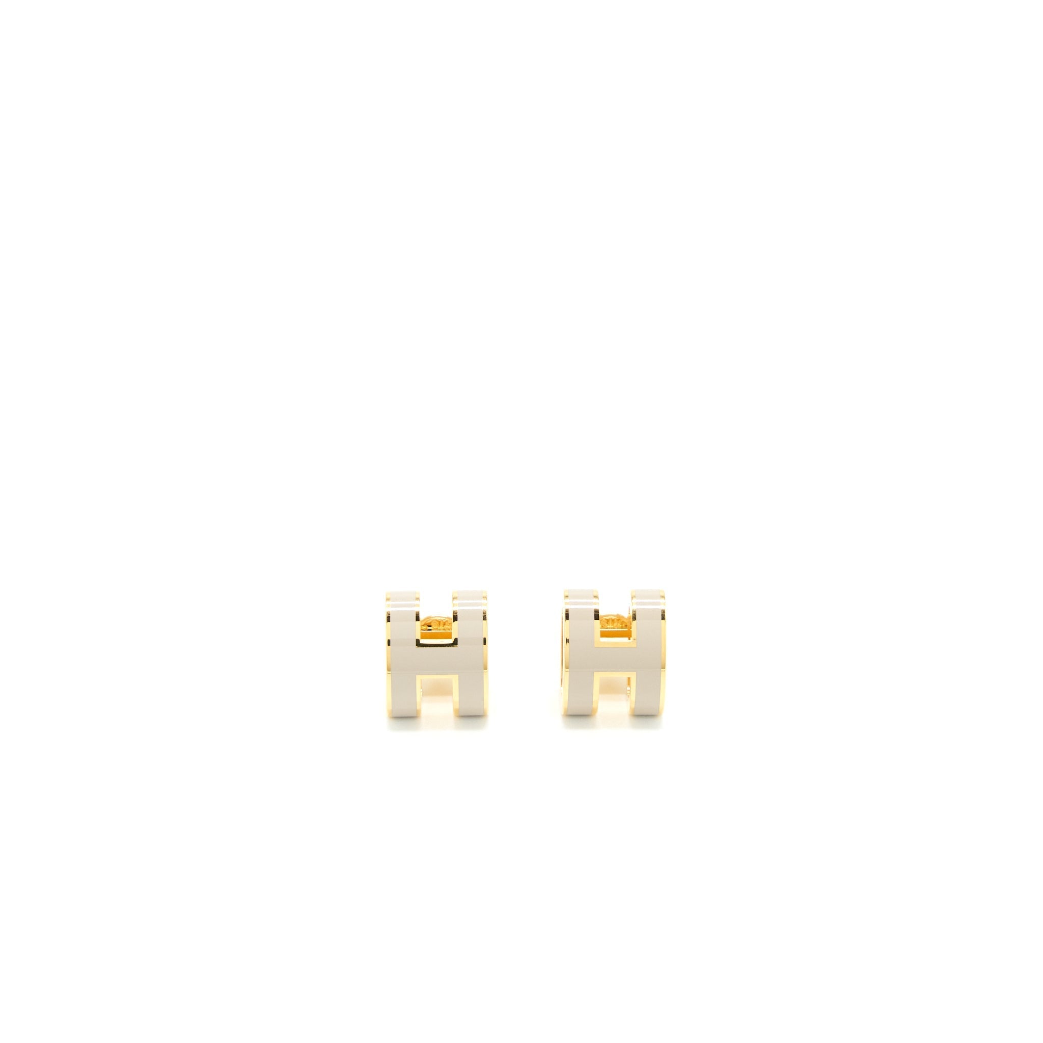 HERMES POP H EARRINGS MARRON GLACÉ RGHW