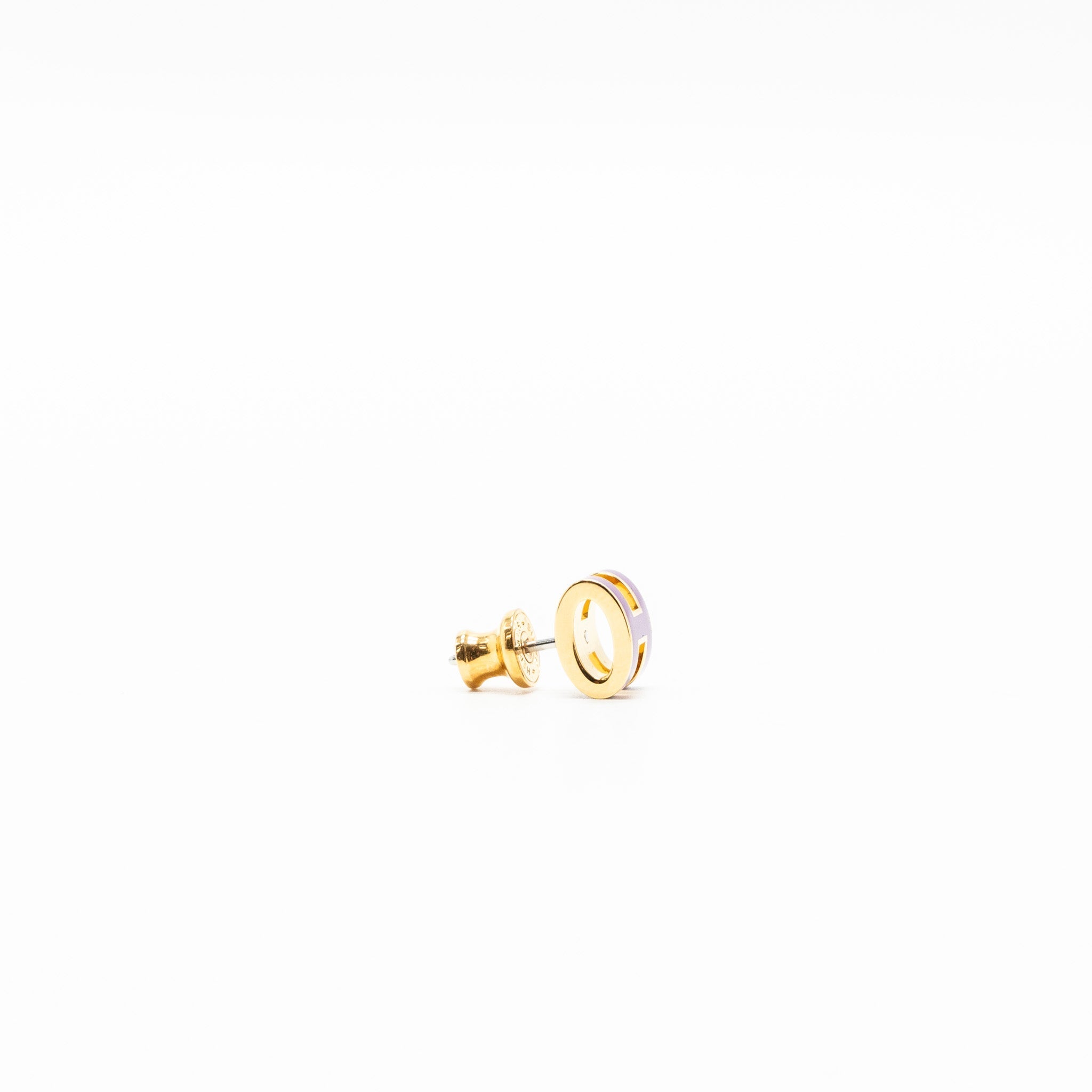 HERMES MINI POP H EARRINGS ANEMONE GHW