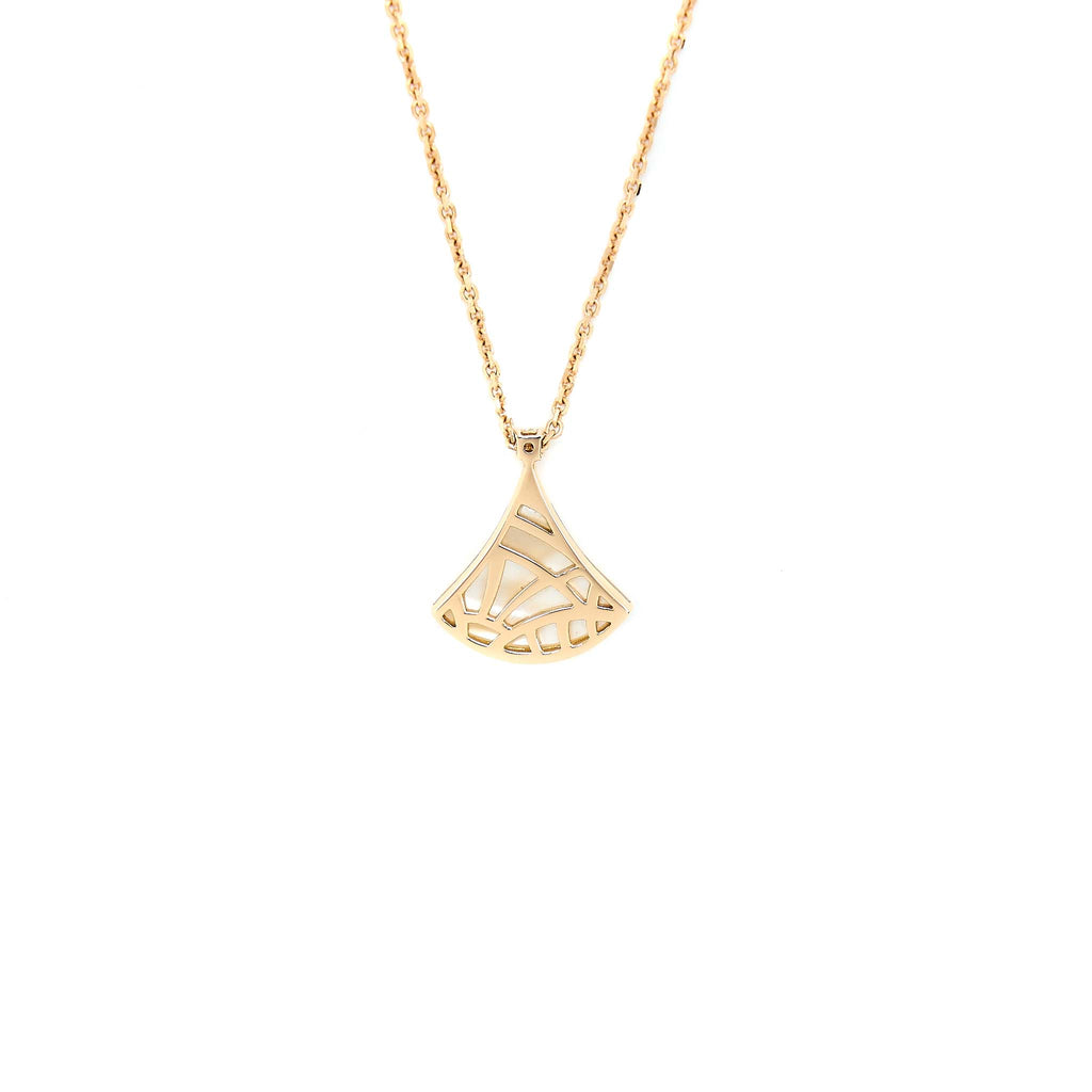 BVLGARI DIVA`S DREAM NECKLACE MOTHER OF PEARL WITH DIAMOND ROSE GOLD