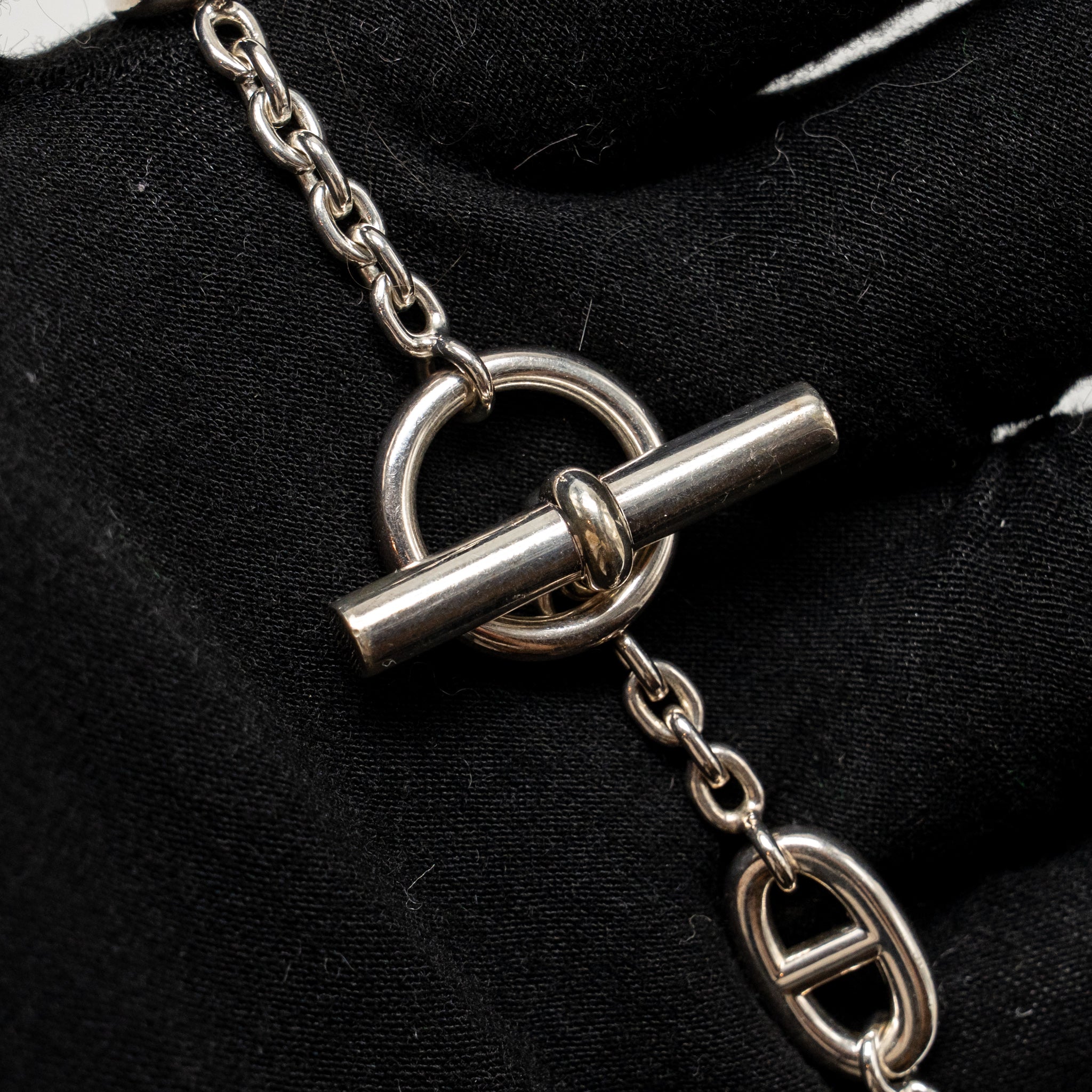 HERMES 120CM FARANDOLE LONG NECKLACE SILVER TONE