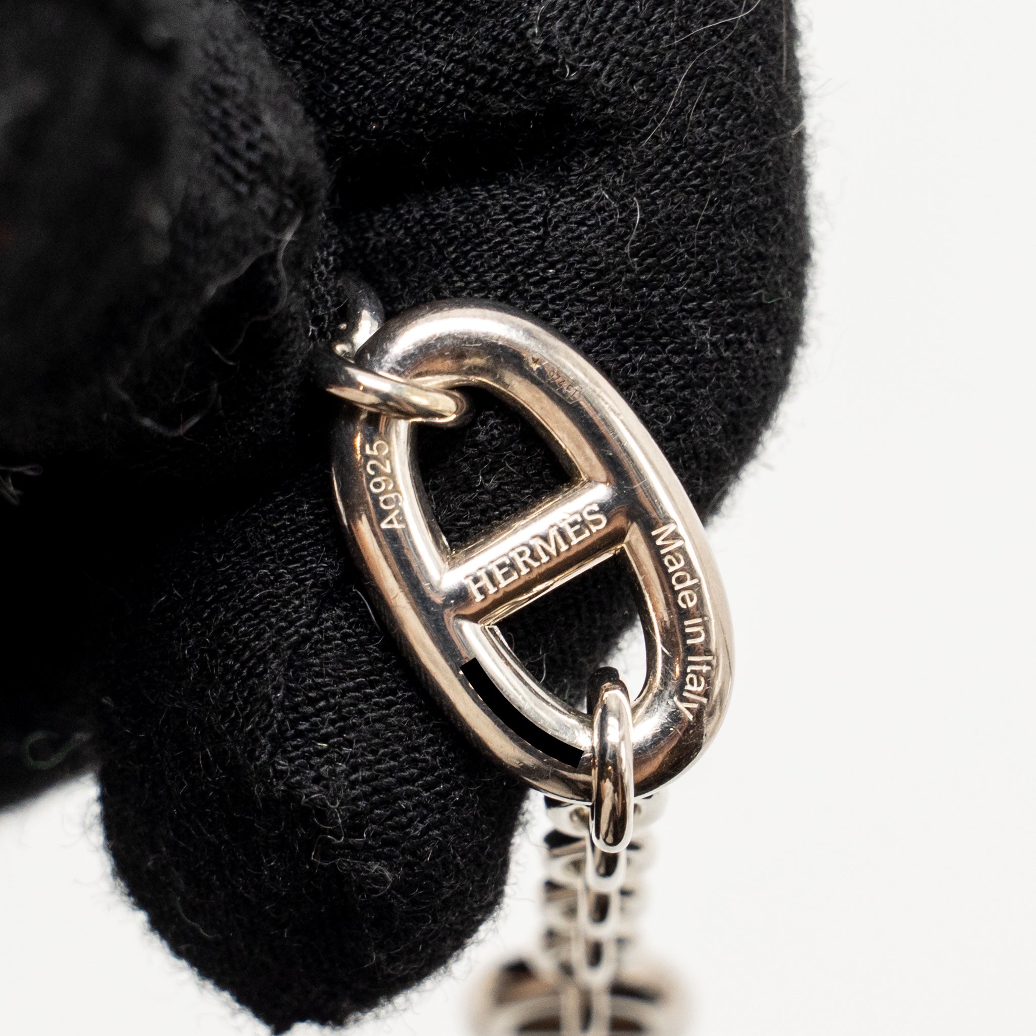 HERMES 120CM FARANDOLE LONG NECKLACE SILVER TONE