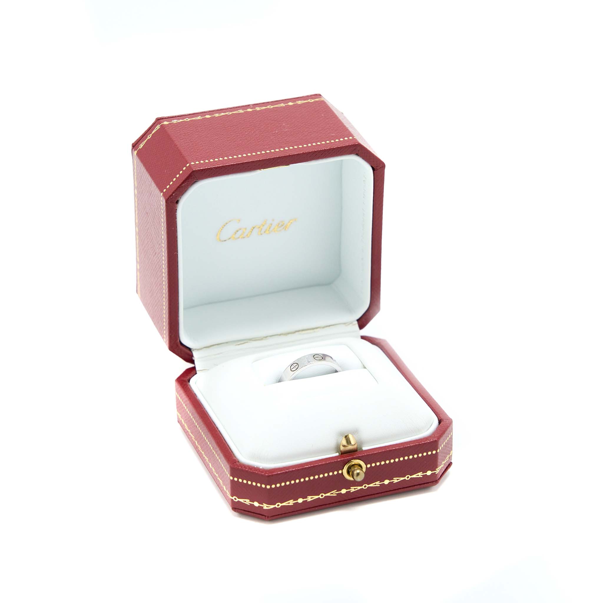 CARTIER LOVE WEDDING BAND WITH ONE DIAMOND WHITE GOLD