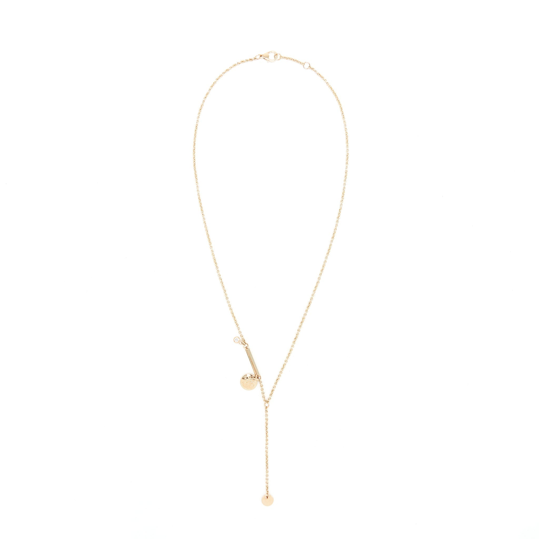 HERMES EX-LIBRIS PENDENT IN ROSE GOLD SET WITH A DIAMOND