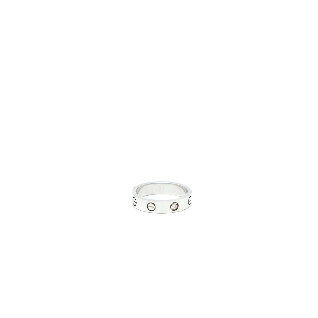 CARTIER LOVE WEDDING BAND WITH ONE DIAMOND WHITE GOLD