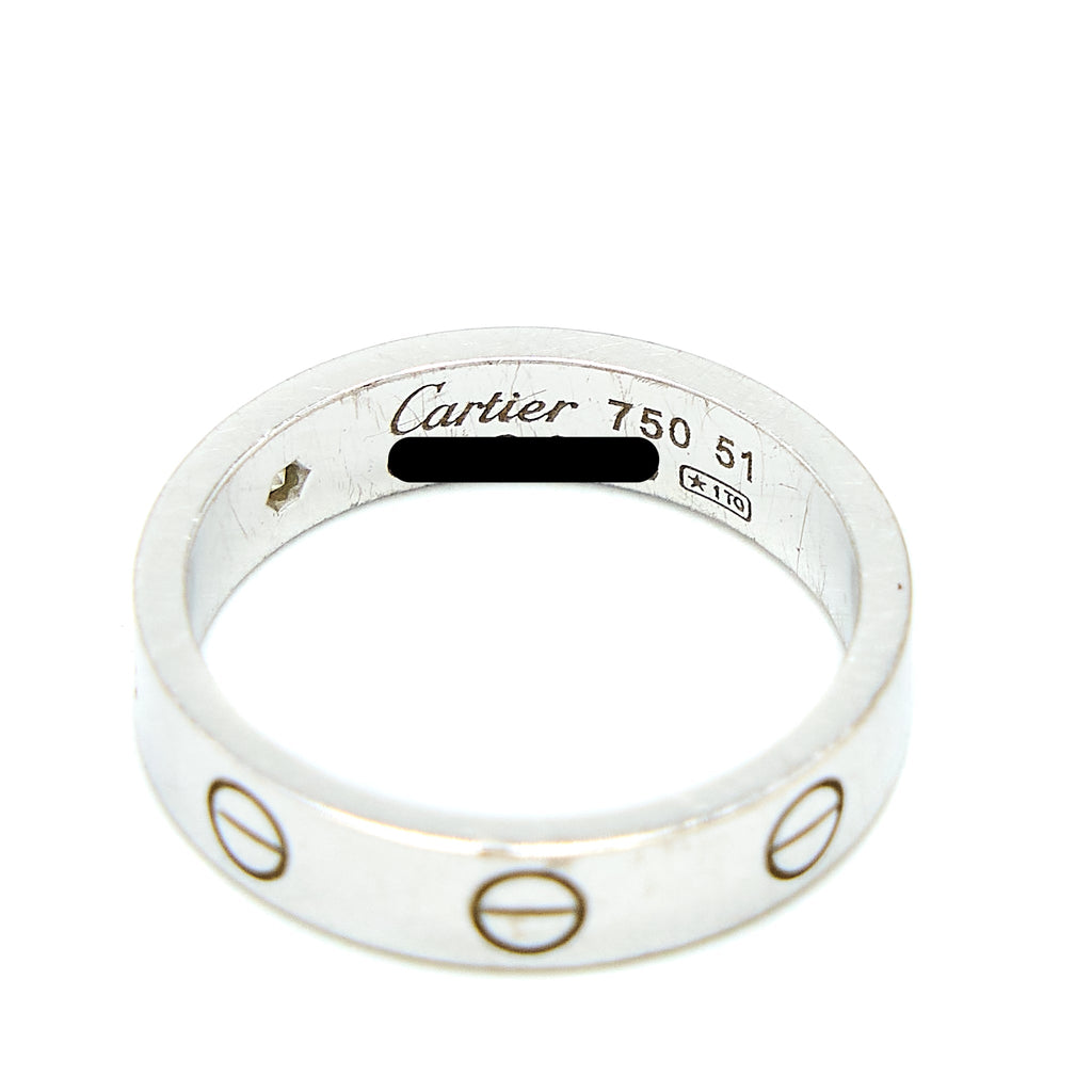 CARTIER LOVE WEDDING BAND WITH ONE DIAMOND WHITE GOLD