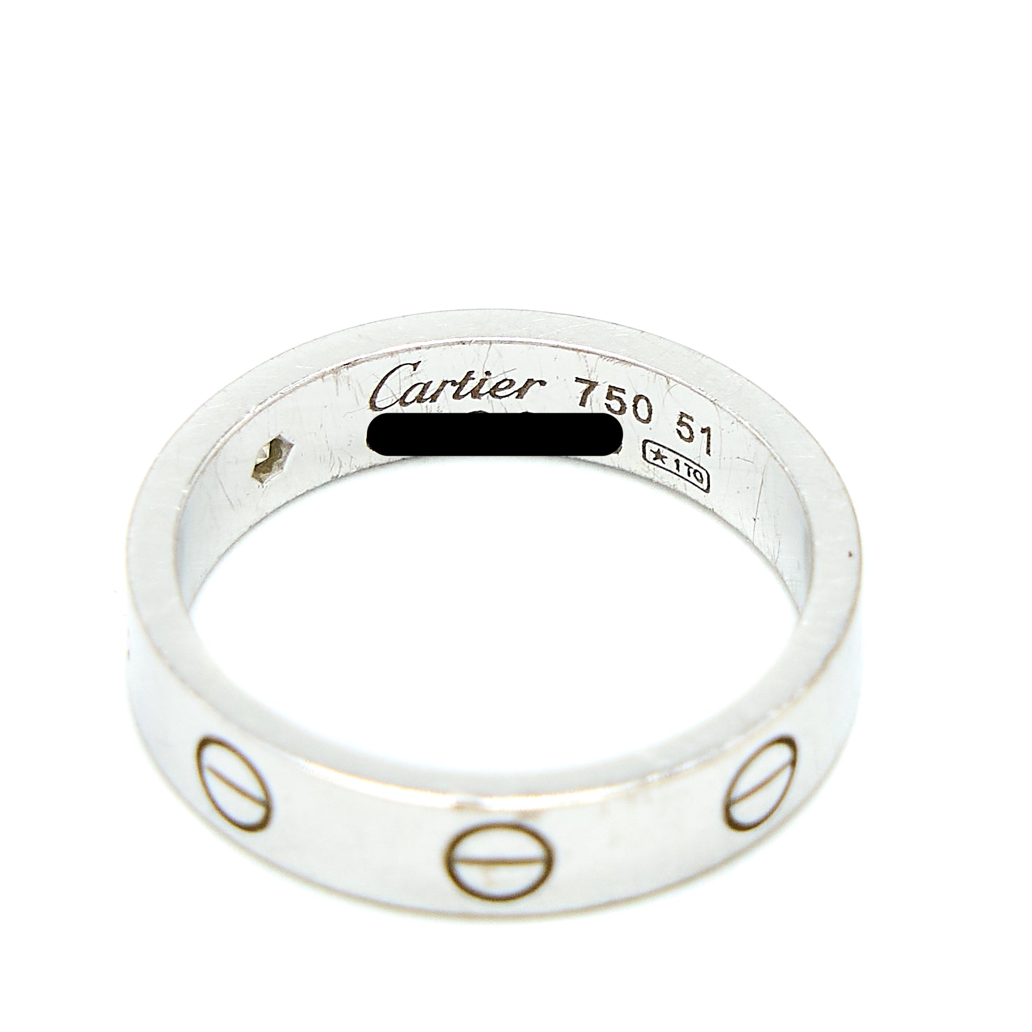 CARTIER LOVE WEDDING BAND WITH ONE DIAMOND WHITE GOLD