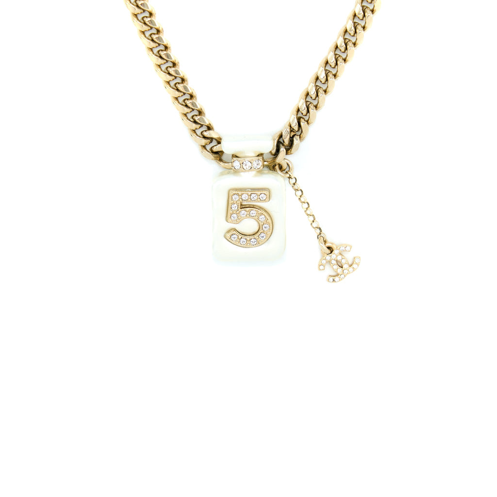 CHANEL 22S PERFUME BOTTLE/CC LOGO DROP NECKLACE/CHOKER LGHW