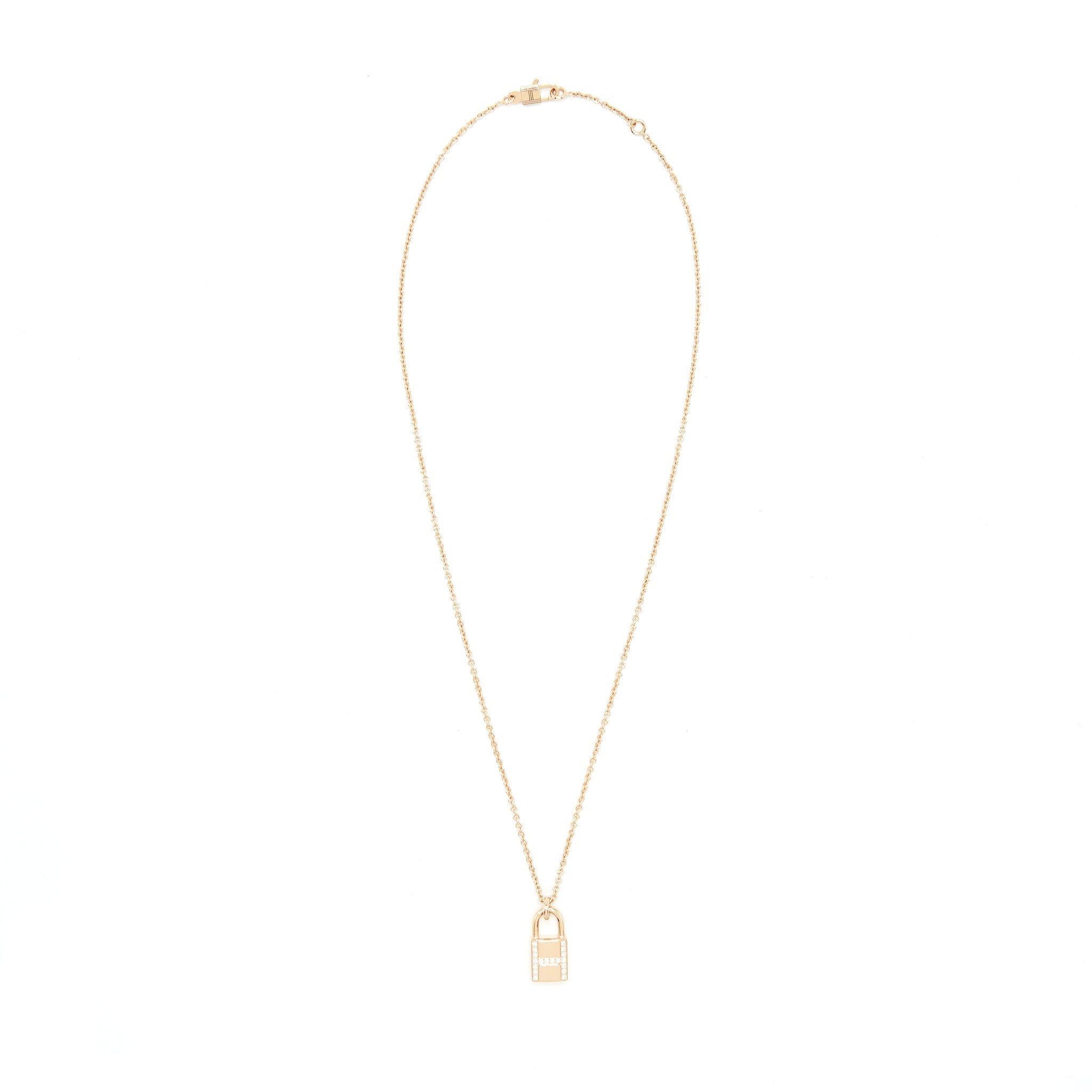 HERMES AMULETTES CADENAS PENDANT ROSE GOLD WITH DIMONDS