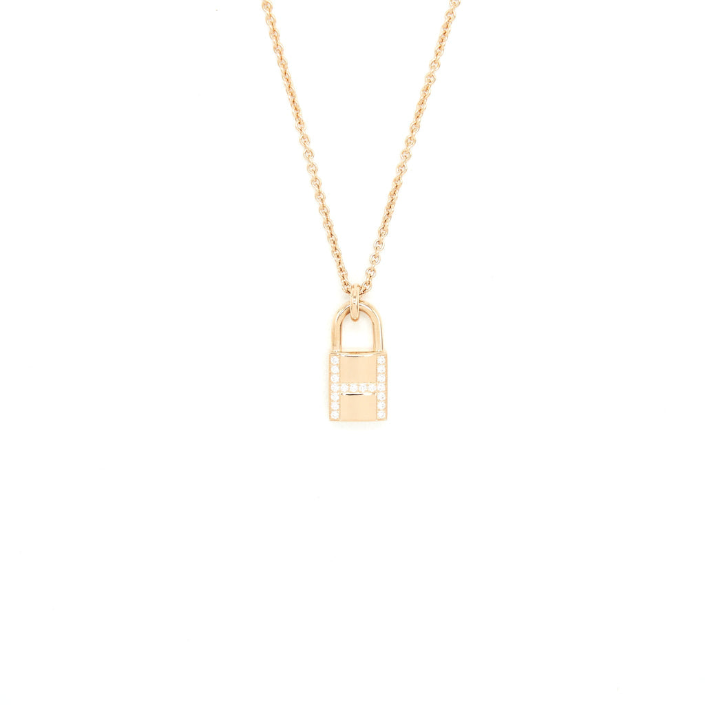 HERMES AMULETTES CADENAS PENDANT ROSE GOLD WITH DIMONDS