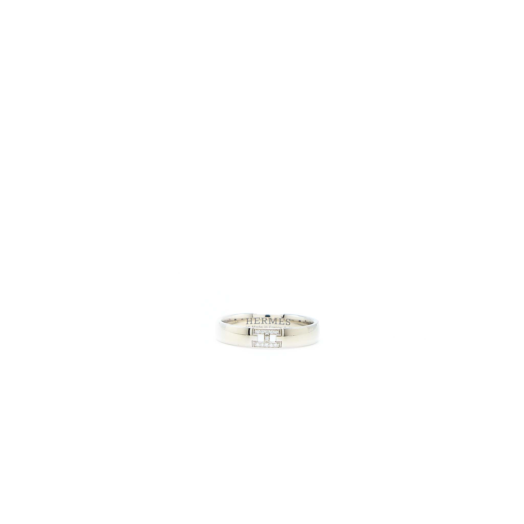 HERMES EVER HERACLES WEDDING BAND WHITE GOLD WITH DIAMONDS