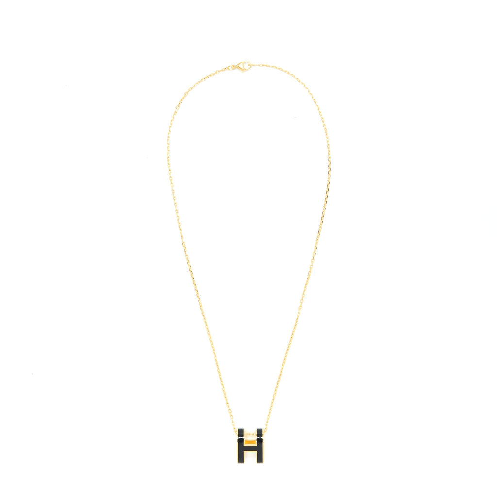 HERMES POP H PENDANT BLACK GHW