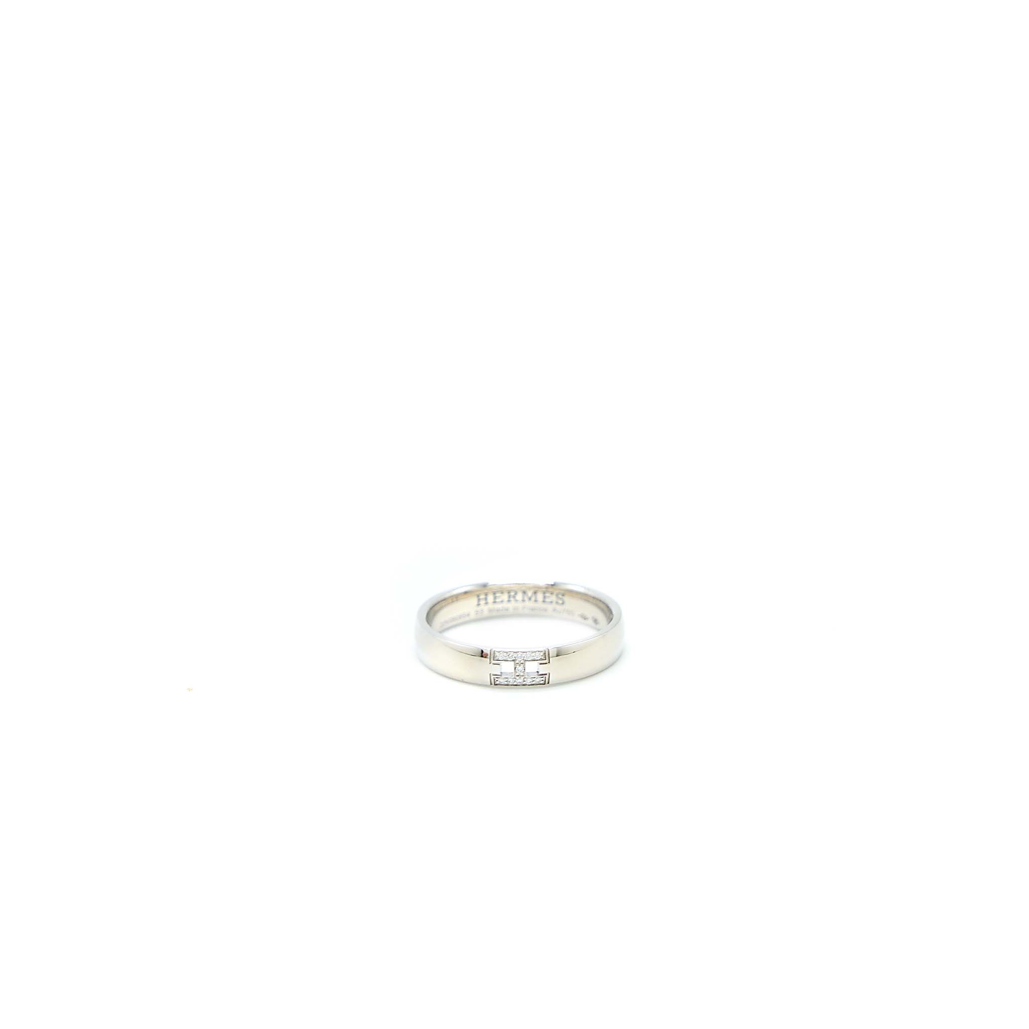HERMES EVER HERACLES WEDDING BAND WHITE GOLD WITH DIAMONDS