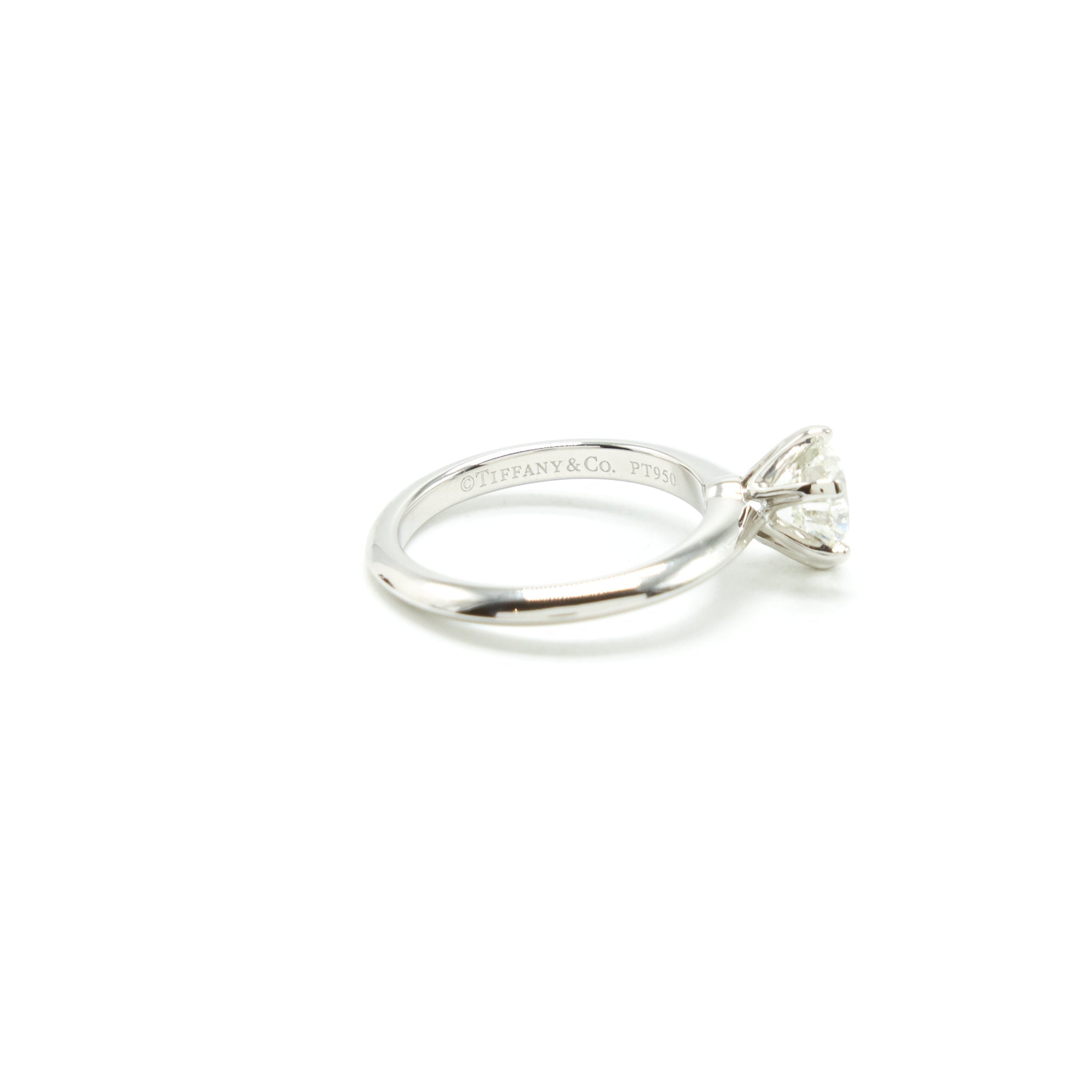 TIFFANY PLATINUM AND DIMOND SOLITAIRE RING 1.07 CARATS, I COLOR, VS1 CLARITY